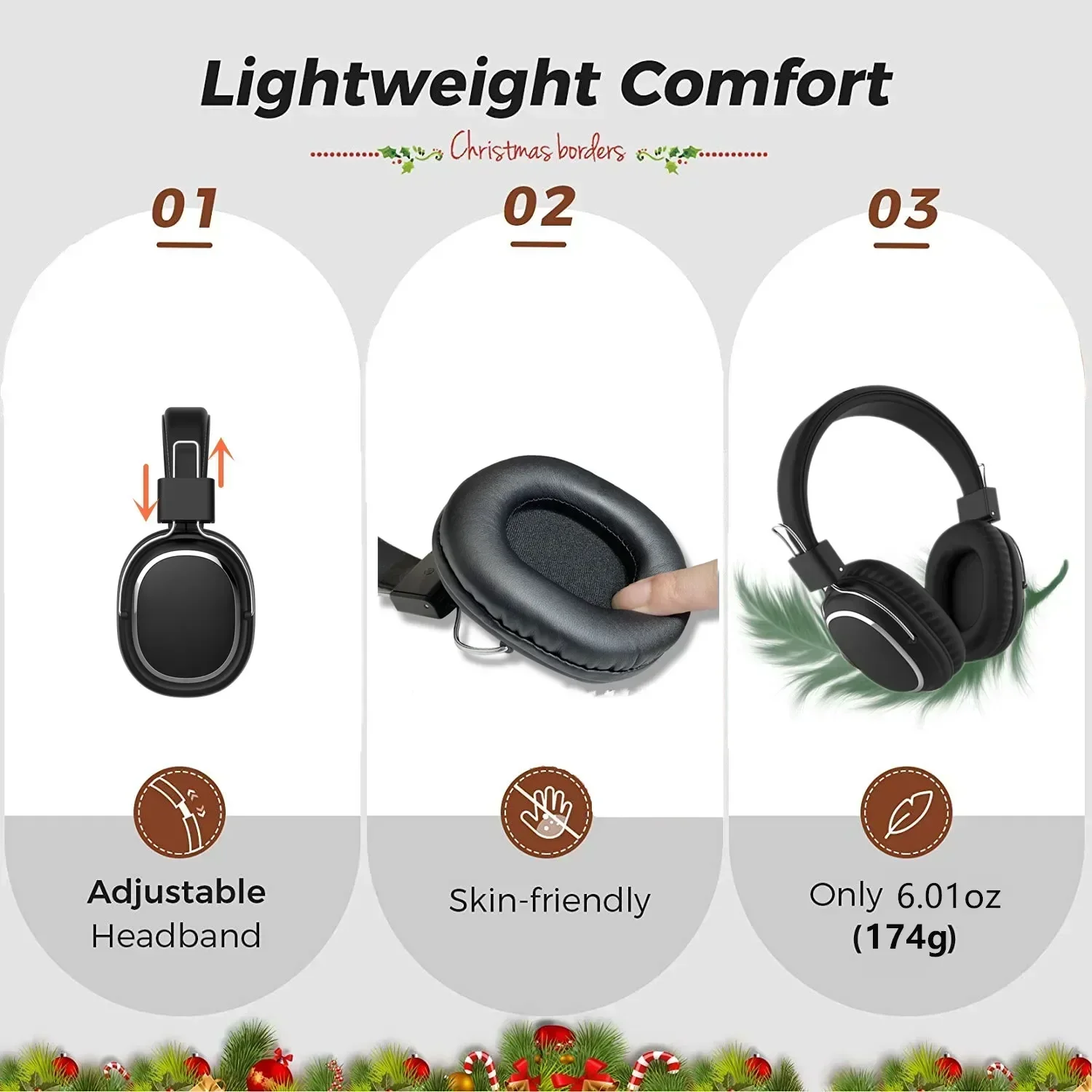 Foldable Wireless Bluetooth 5.3 Headphones with Mic Stereo Over Ear Wired Option - Image 6