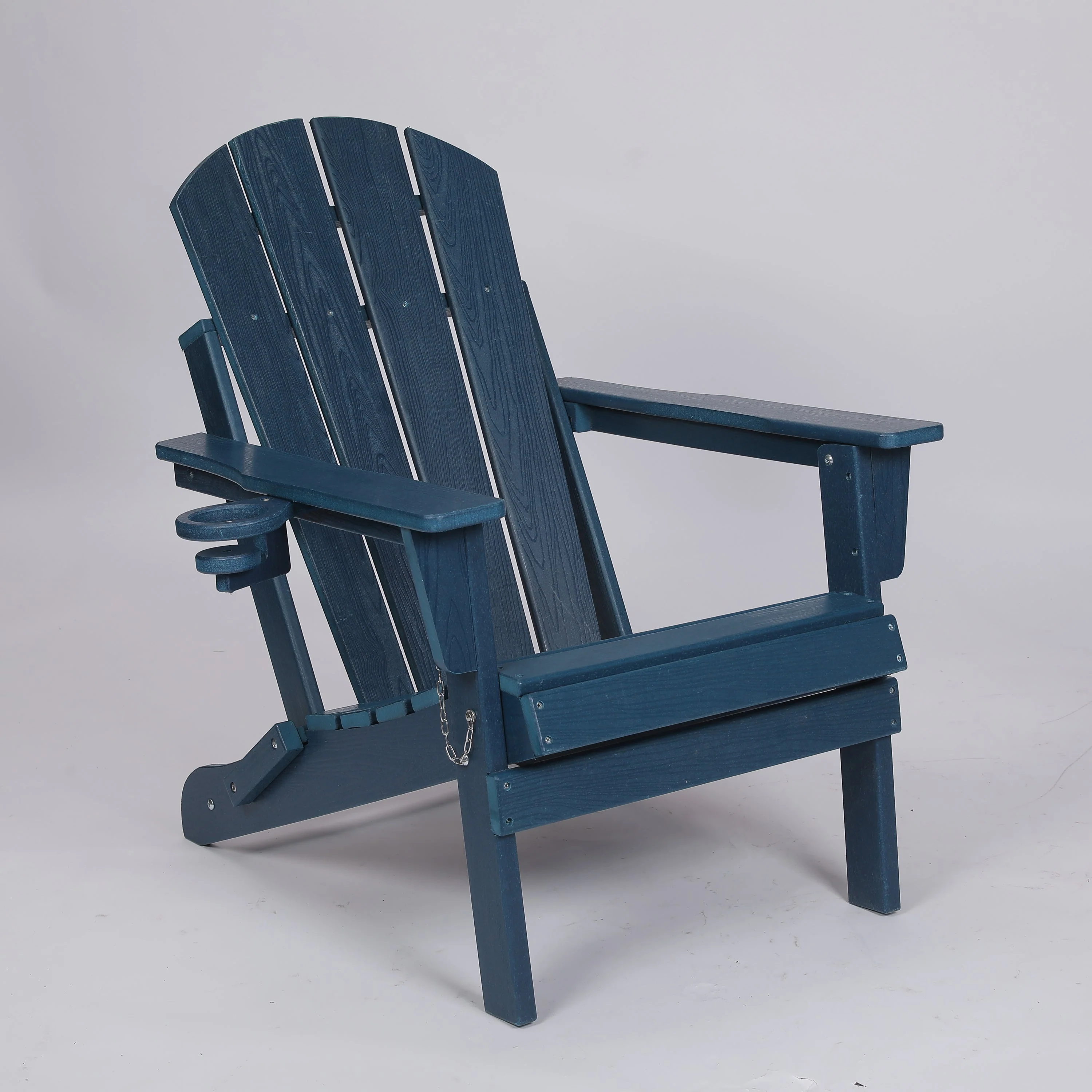 Folding Adirondack Chair with Dual Cup Holder - Navy Blue
