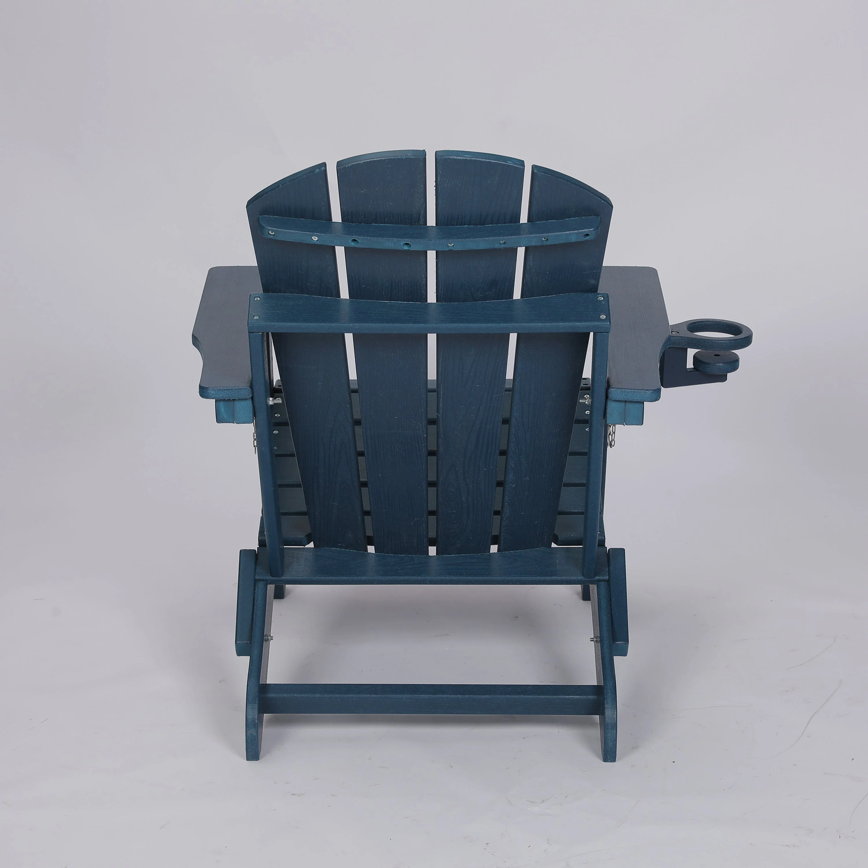 Folding Adirondack Chair with Dual Cup Holder - Navy Blue - Image 6