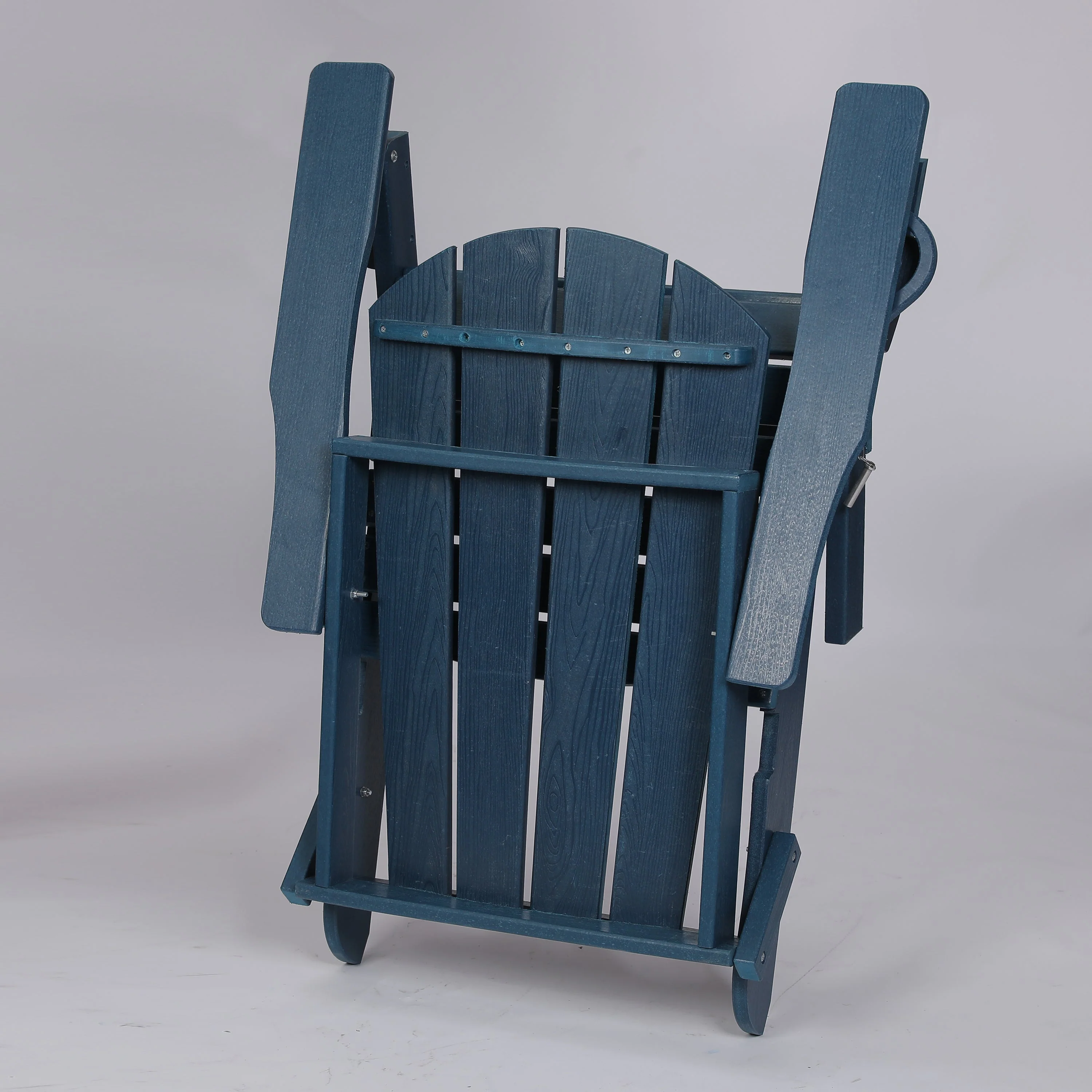 Folding Adirondack Chair with Dual Cup Holder - Navy Blue - Image 8