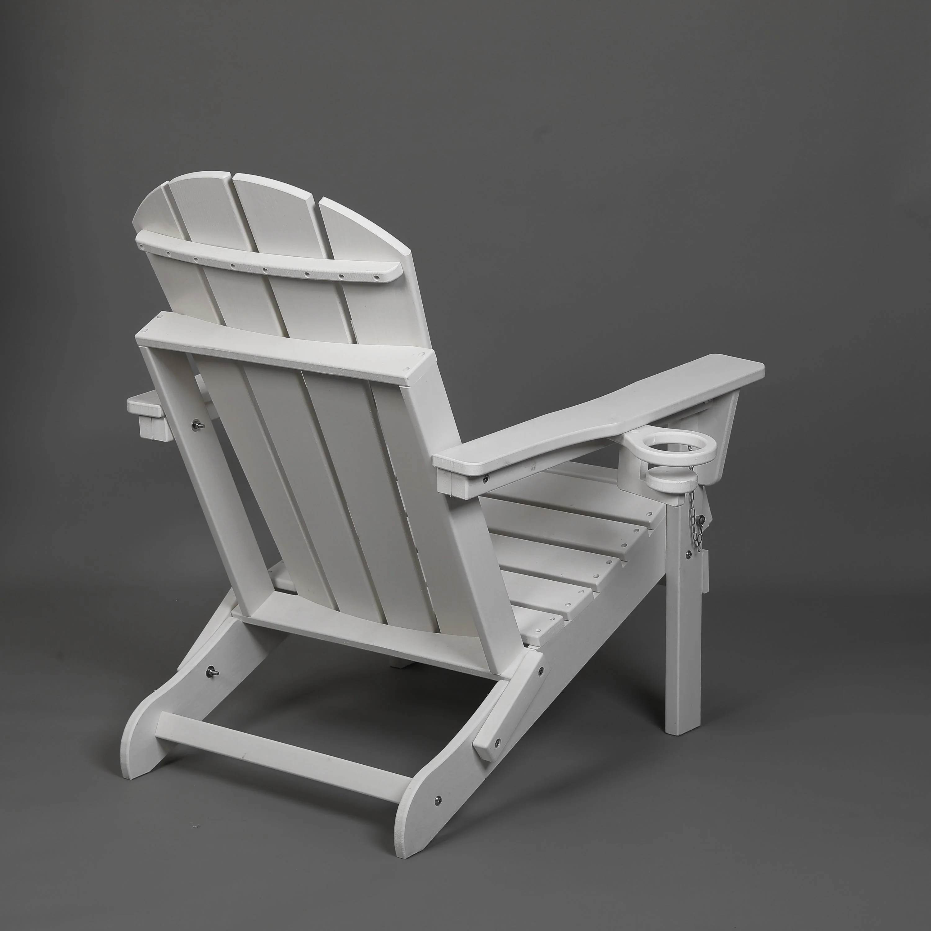 Folding Adirondack Chair with Dual Cup Holder - White - Image 5