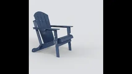 Folding Adirondack Chair with Dual Cup Holder - White - Image 9