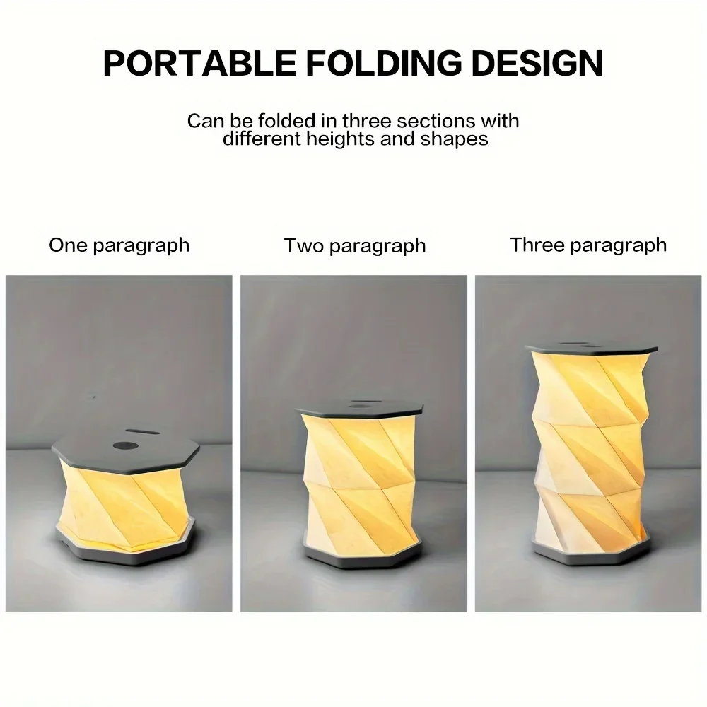 Folding Book Lamp Portable Paper Lantern Dimmable Night Light USB-C Table Lamp - Image 2