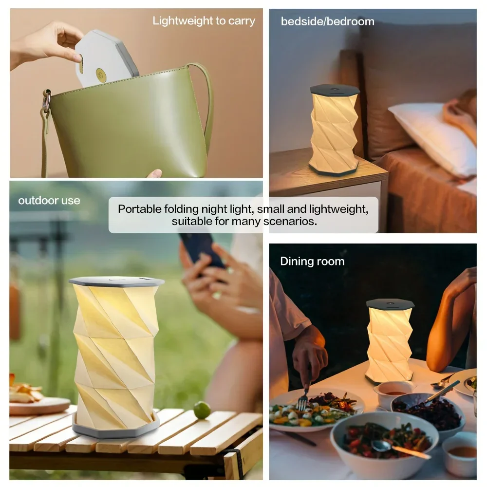 Folding Book Lamp Portable Paper Lantern Dimmable Night Light USB-C Table Lamp - Image 5