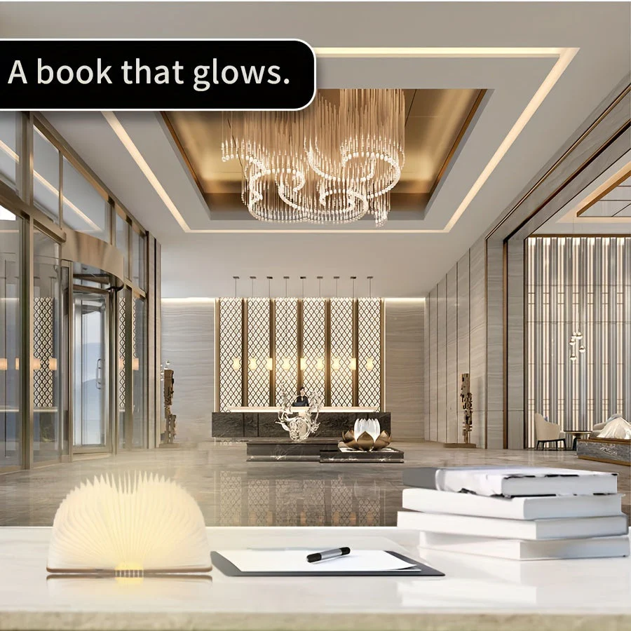 Folding Book Lamp – Rechargeable LED Bedside Light, 3-Color Portable Night Light - Image 11