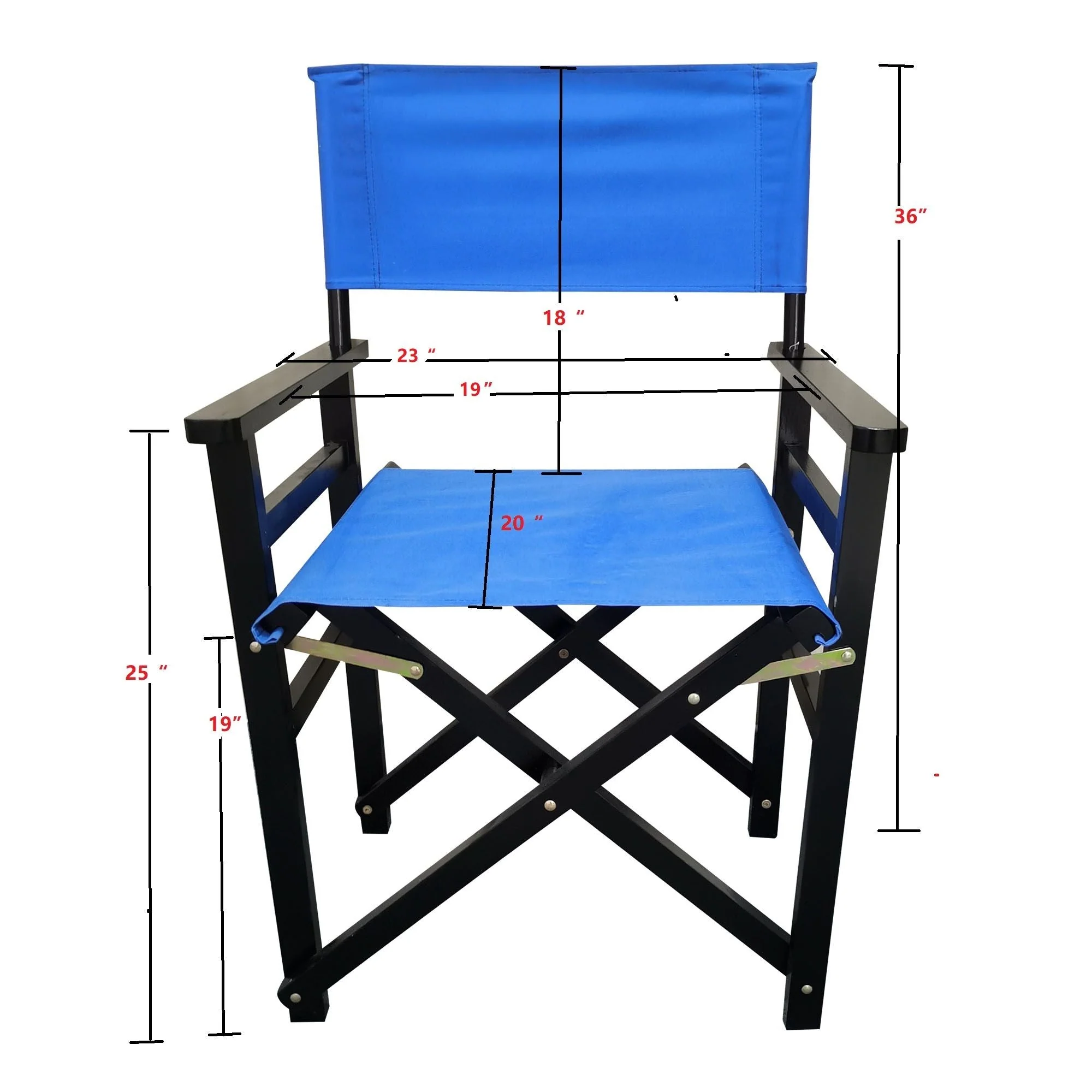 Folding Chair Wooden Director Chair Canvas Folding Chair Folding Chair (Set of 2) - Blue - Image 3