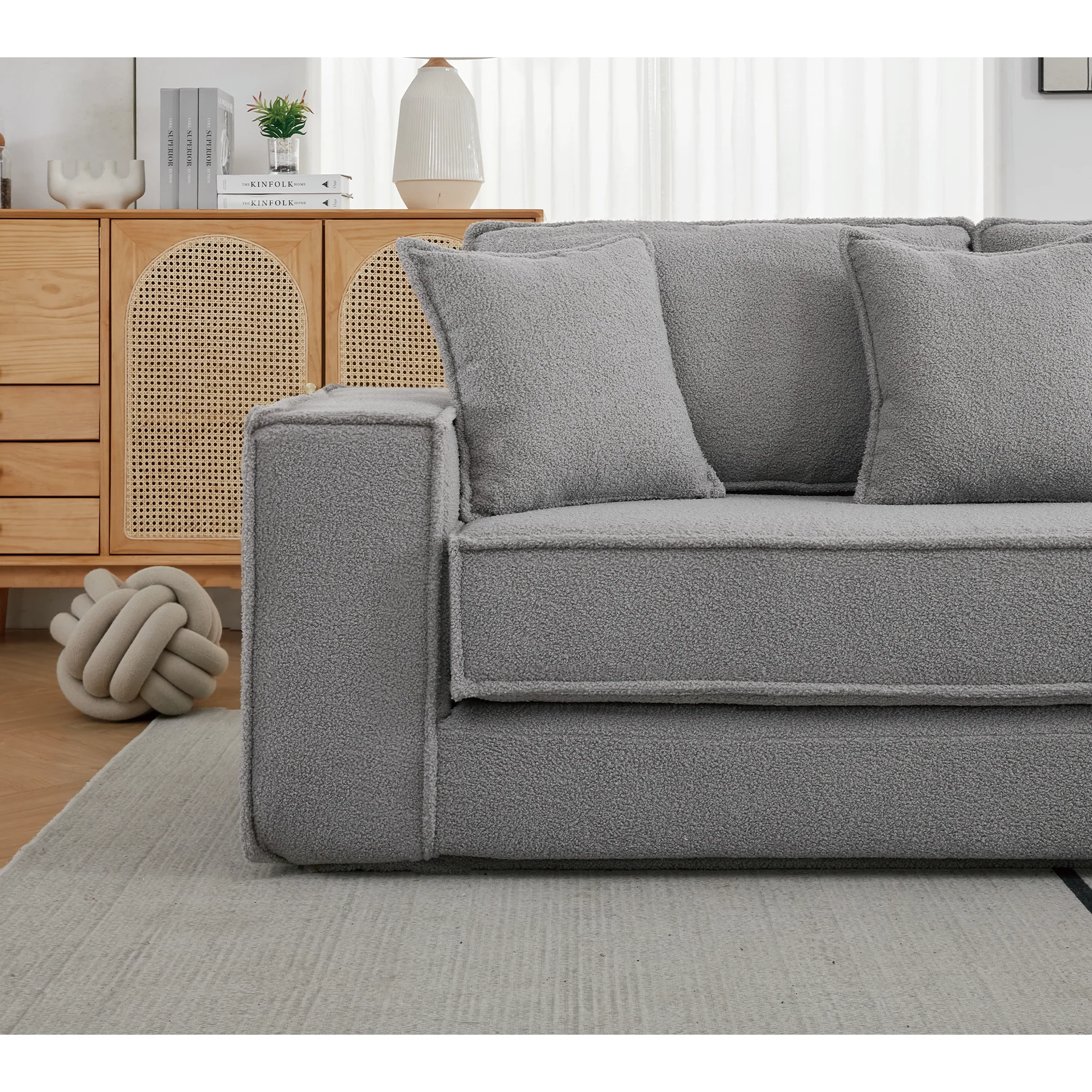 Folding Convertible 3-Seat Sleeper Sofa Bed in Gray - Image 13
