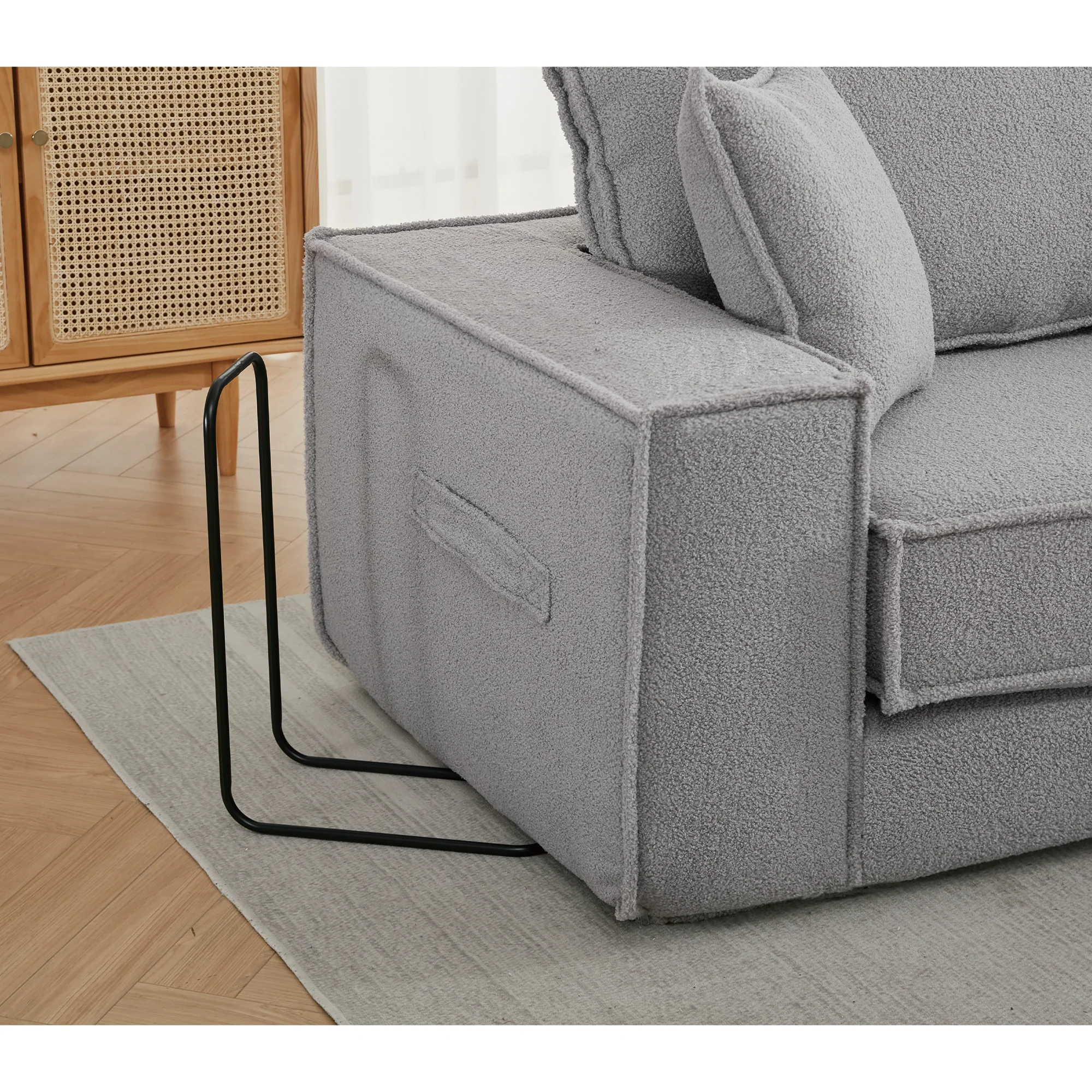 Folding Convertible 3-Seat Sleeper Sofa Bed in Gray - Image 14
