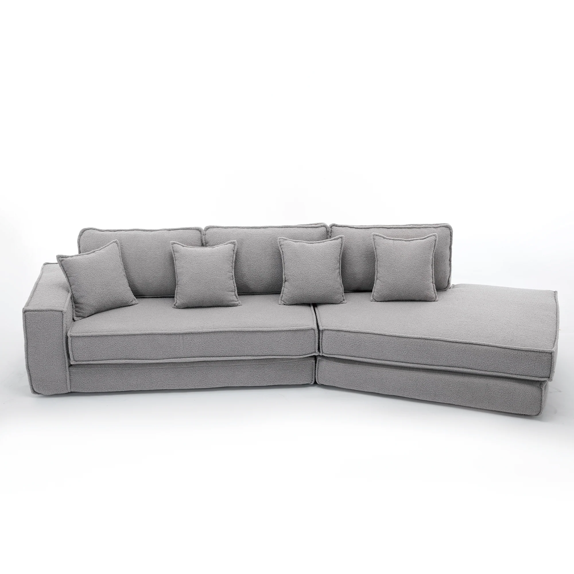 Folding Convertible 3-Seat Sleeper Sofa Bed in Gray - Image 18