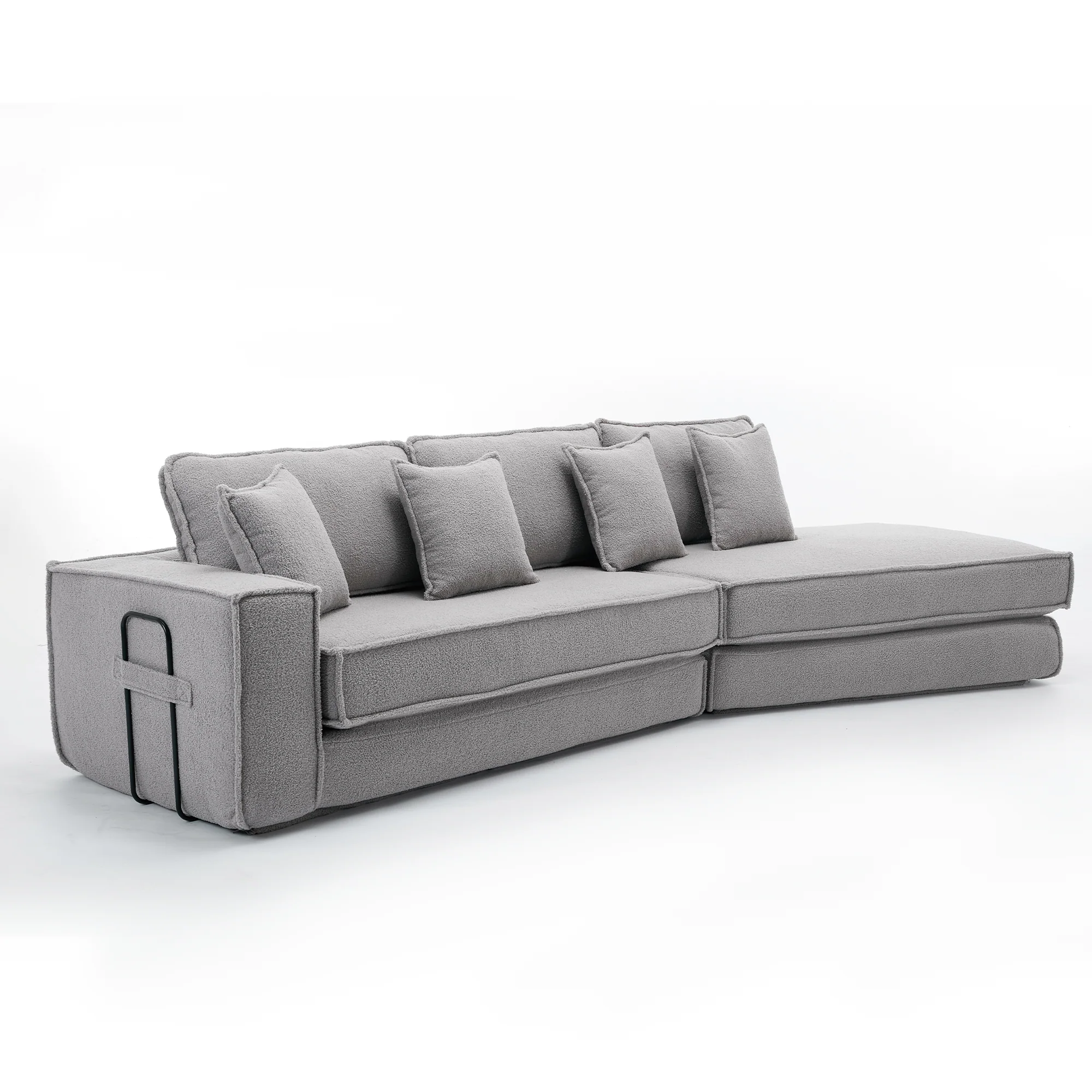 Folding Convertible 3-Seat Sleeper Sofa Bed in Gray - Image 19