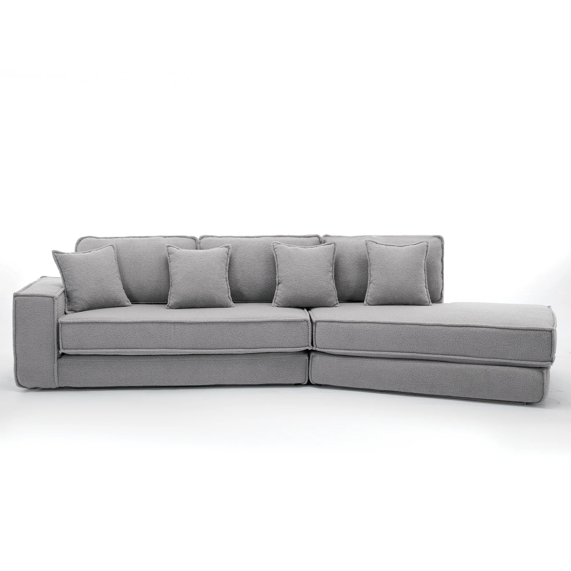 Folding Convertible 3-Seat Sleeper Sofa Bed in Gray - Image 21