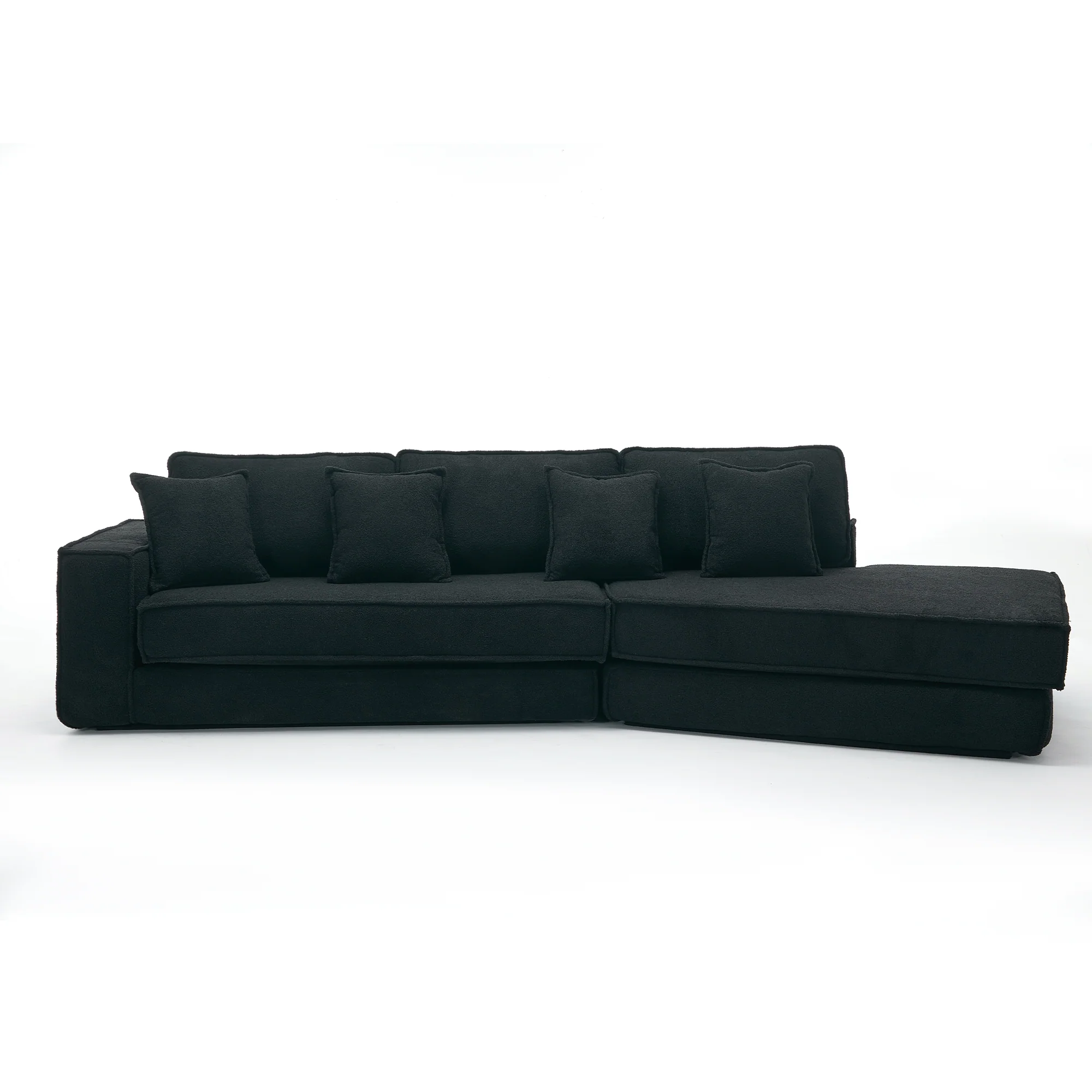 Folding Convertible Out Sleeper Sofa Bed 3-Seat Black - Image 20