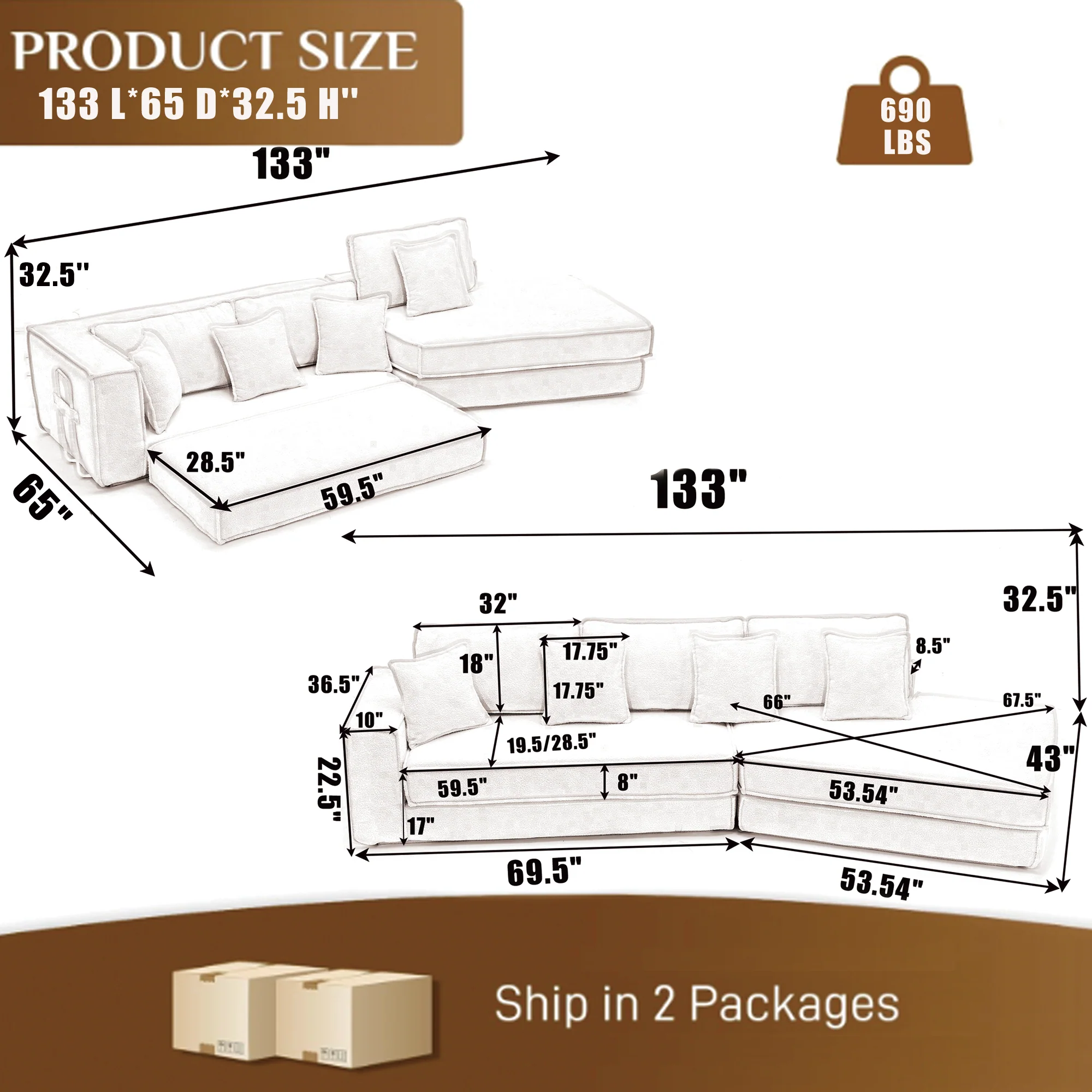 Folding Convertible Sleeper Sofa Bed - Image 4