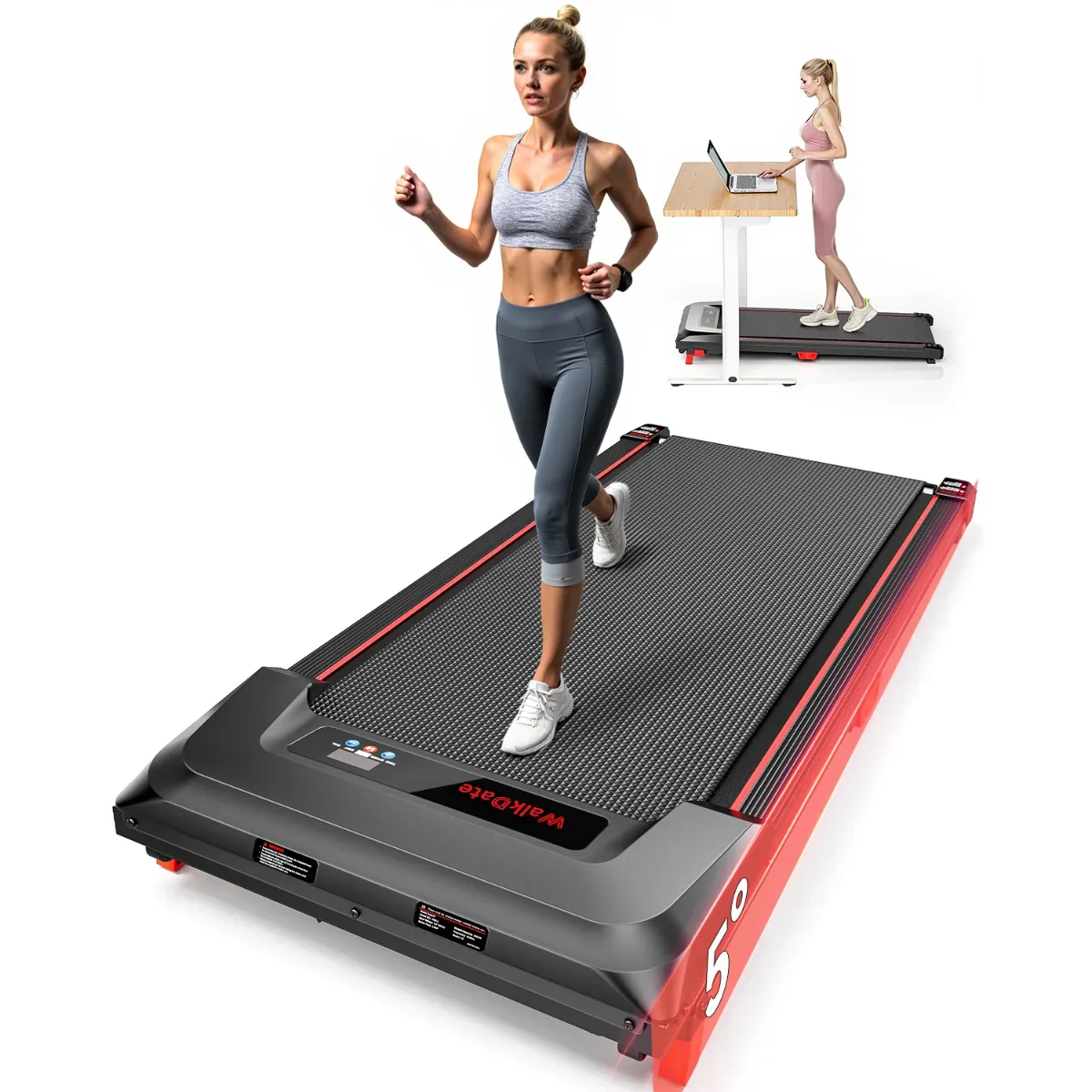 Folding Electric Treadmill Walking Pad 2.5HP 8km/h Wide Belt Remote LCD Home - Image 2