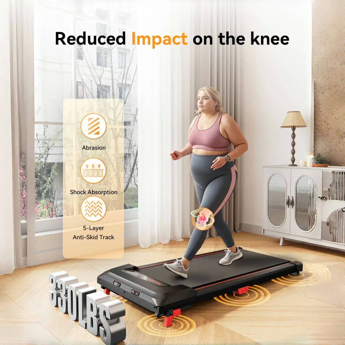 Folding Electric Treadmill Walking Pad 2.5HP 8km/h Wide Belt Remote LCD Home - Image 3