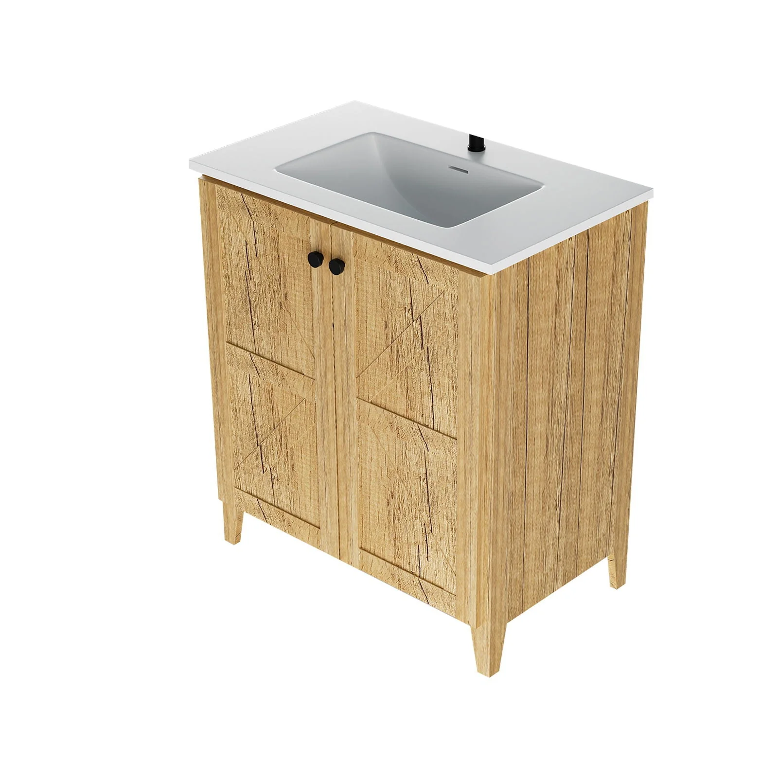 Folding Floor Cabinet With Ceramic Sink, Space Saving - Image 2