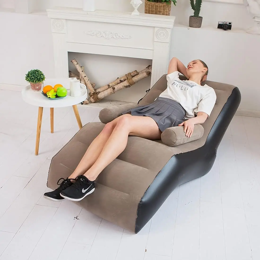 Folding Lazy Sofa Inflatable Lounge Chair Thick Durable Gaming Lounger Air Bed Seat - Image 4