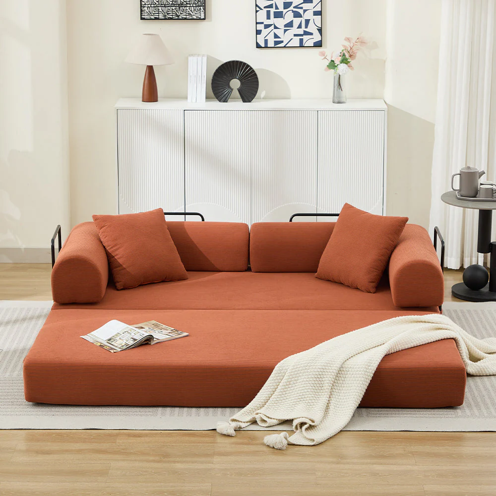 Folding Sofa Bed 78.5" Convertible Couch with 2 Pillows - Image 4
