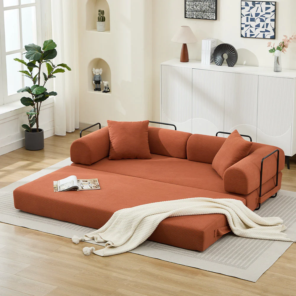 Folding Sofa Bed 78.5" Convertible Couch with 2 Pillows - Image 5