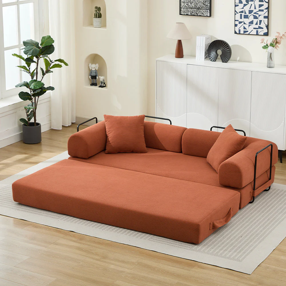 Folding Sofa Bed 78.5" Convertible Couch with 2 Pillows - Image 6