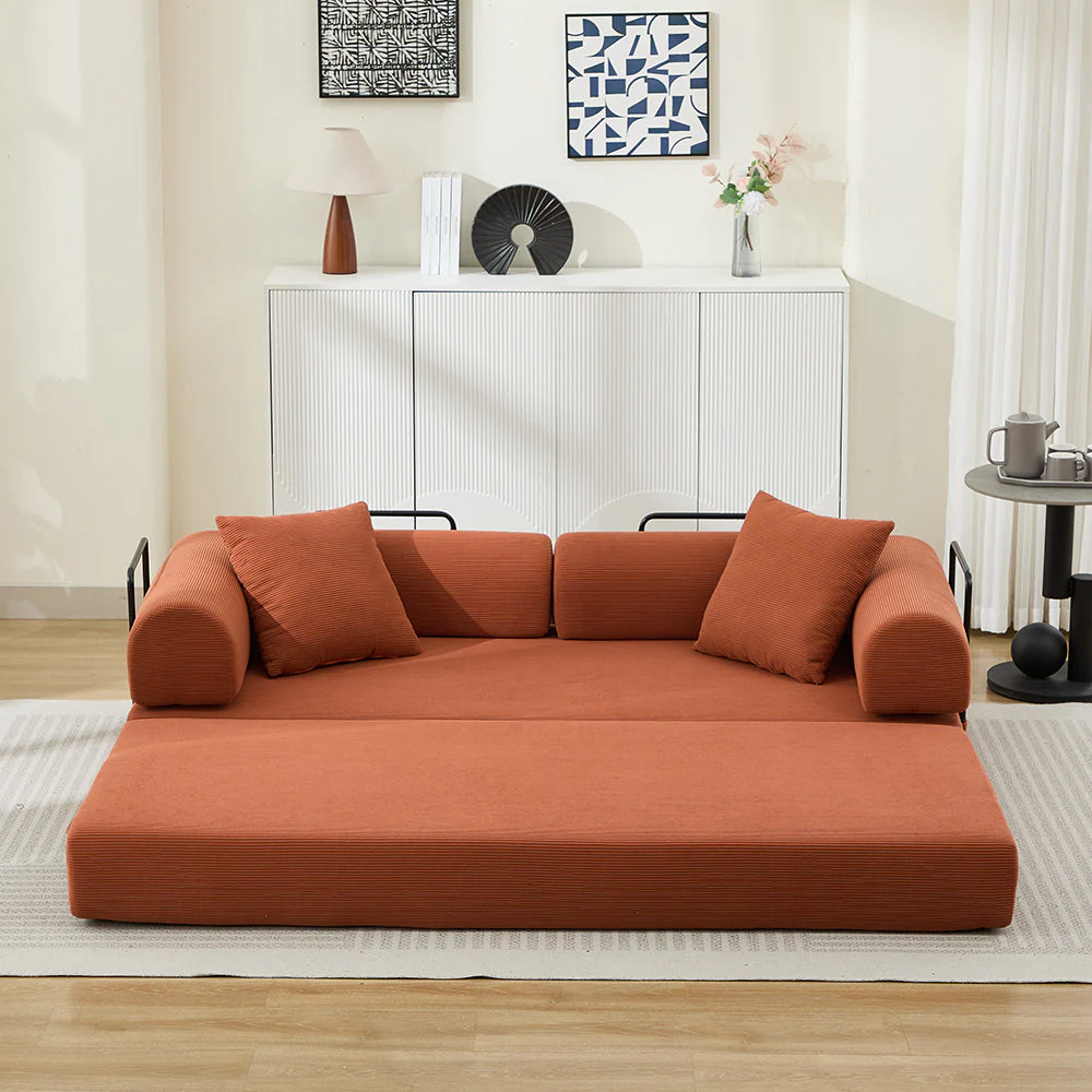 Folding Sofa Bed 78.5" Convertible Couch with 2 Pillows - Image 7