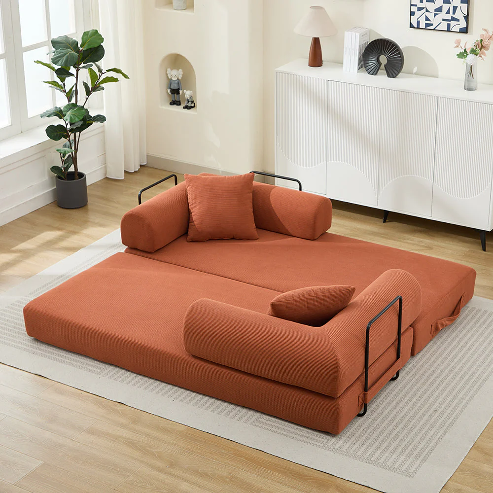 Folding Sofa Bed 78.5" Convertible Couch with 2 Pillows - Image 9