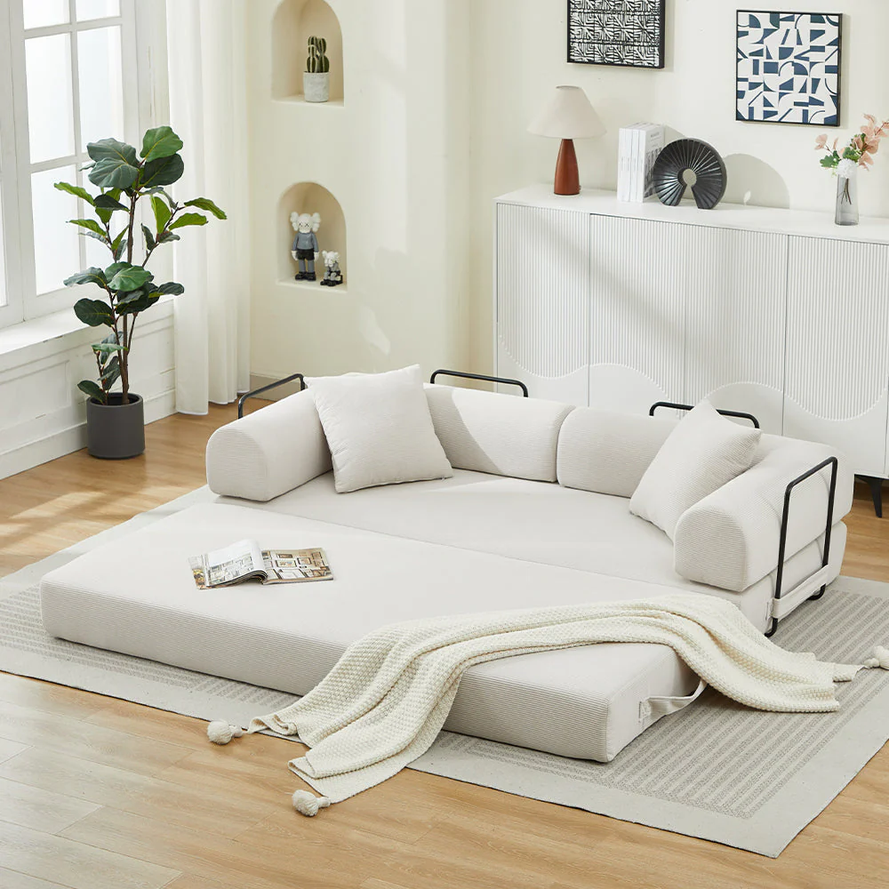 Folding Sofa Bed Convertible Couch with 2 Pillows - Image 10