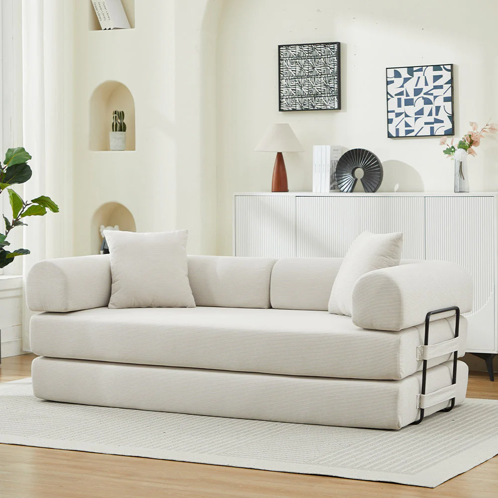 Folding Sofa Bed Convertible Couch with 2 Pillows - Image 12