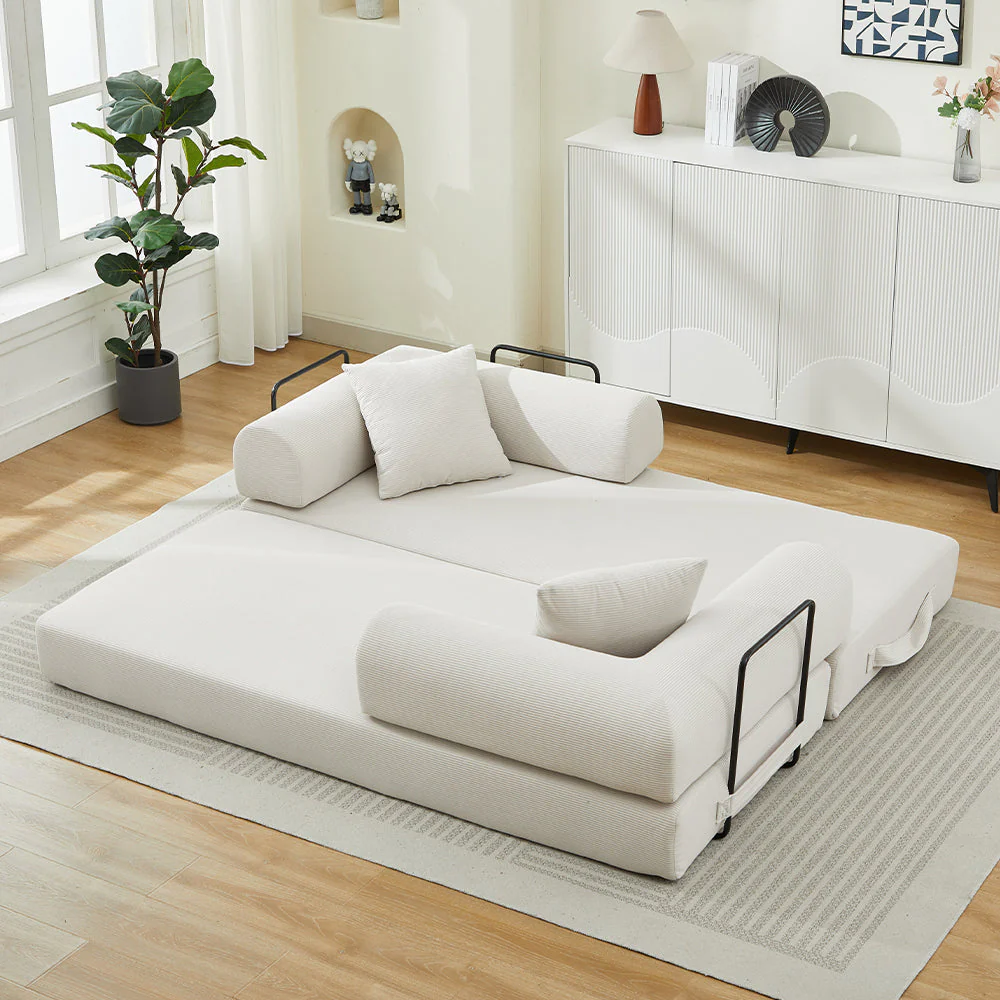 Folding Sofa Bed Convertible Couch with 2 Pillows - Image 3