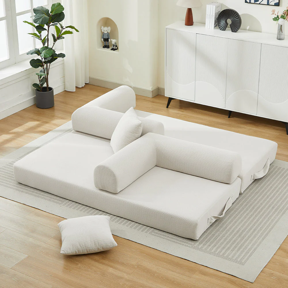 Folding Sofa Bed Convertible Couch with 2 Pillows - Image 4
