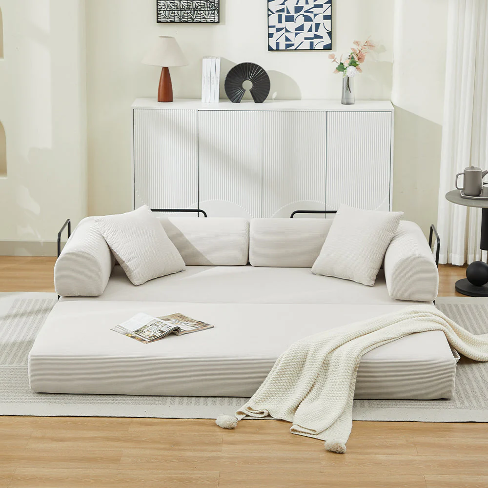 Folding Sofa Bed Convertible Couch with 2 Pillows - Image 9