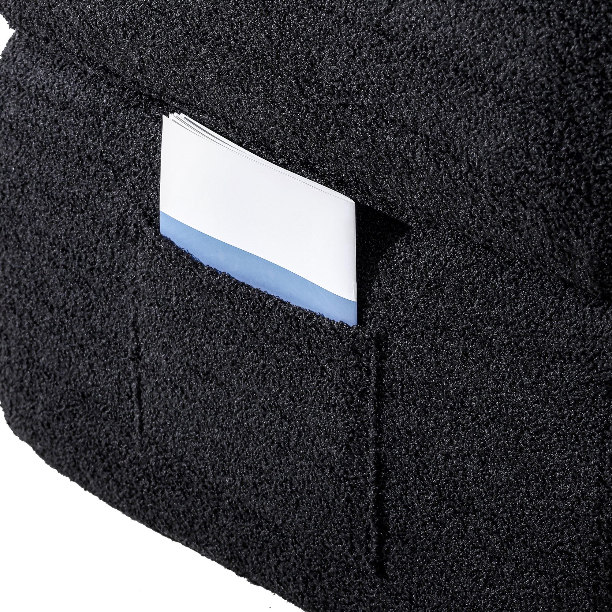 Folding Sofa Bed in Black Teddy Bear Fabric - Image 11
