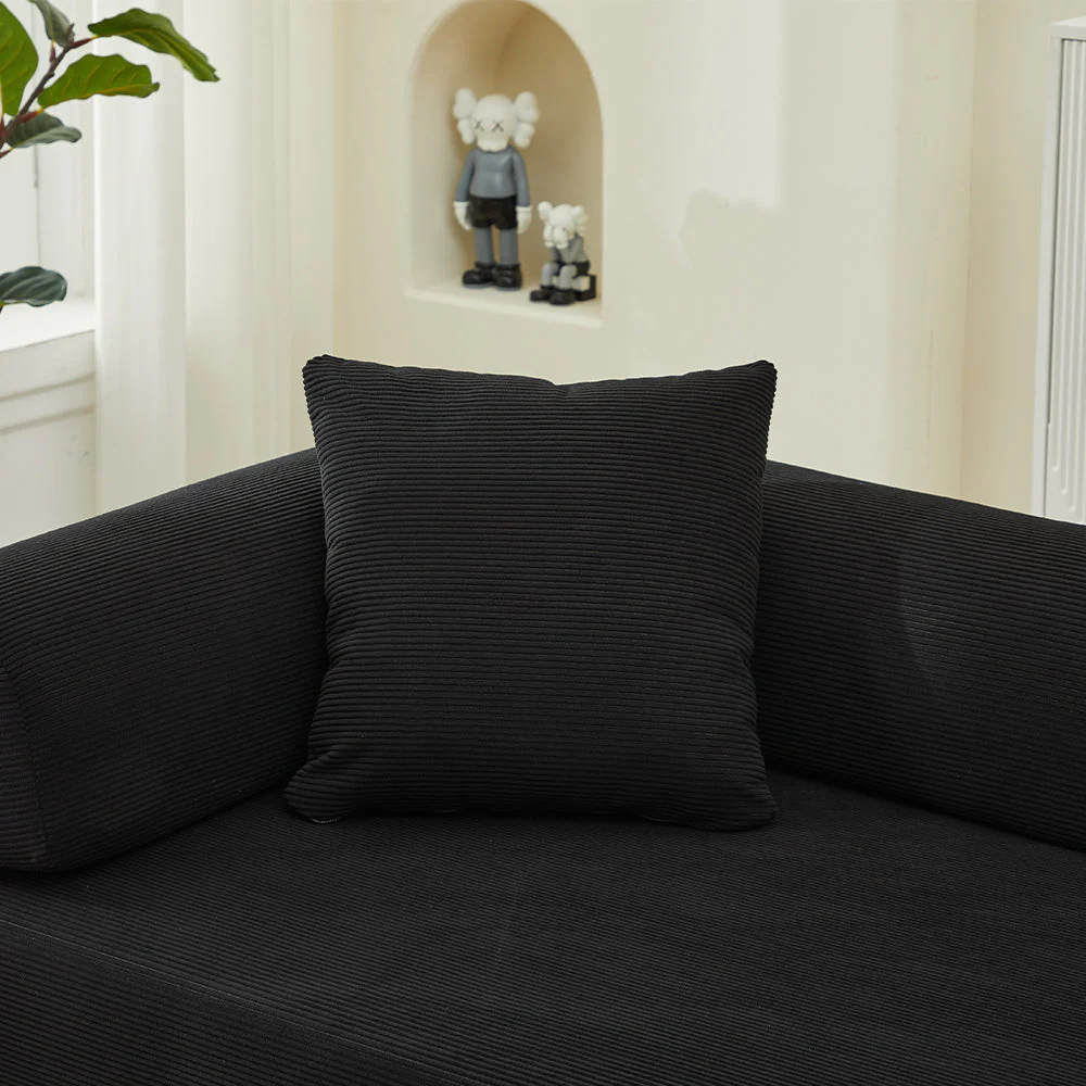 Folding Sofa Bed with Corduroy Upholstery and 2 Pillows - Image 13