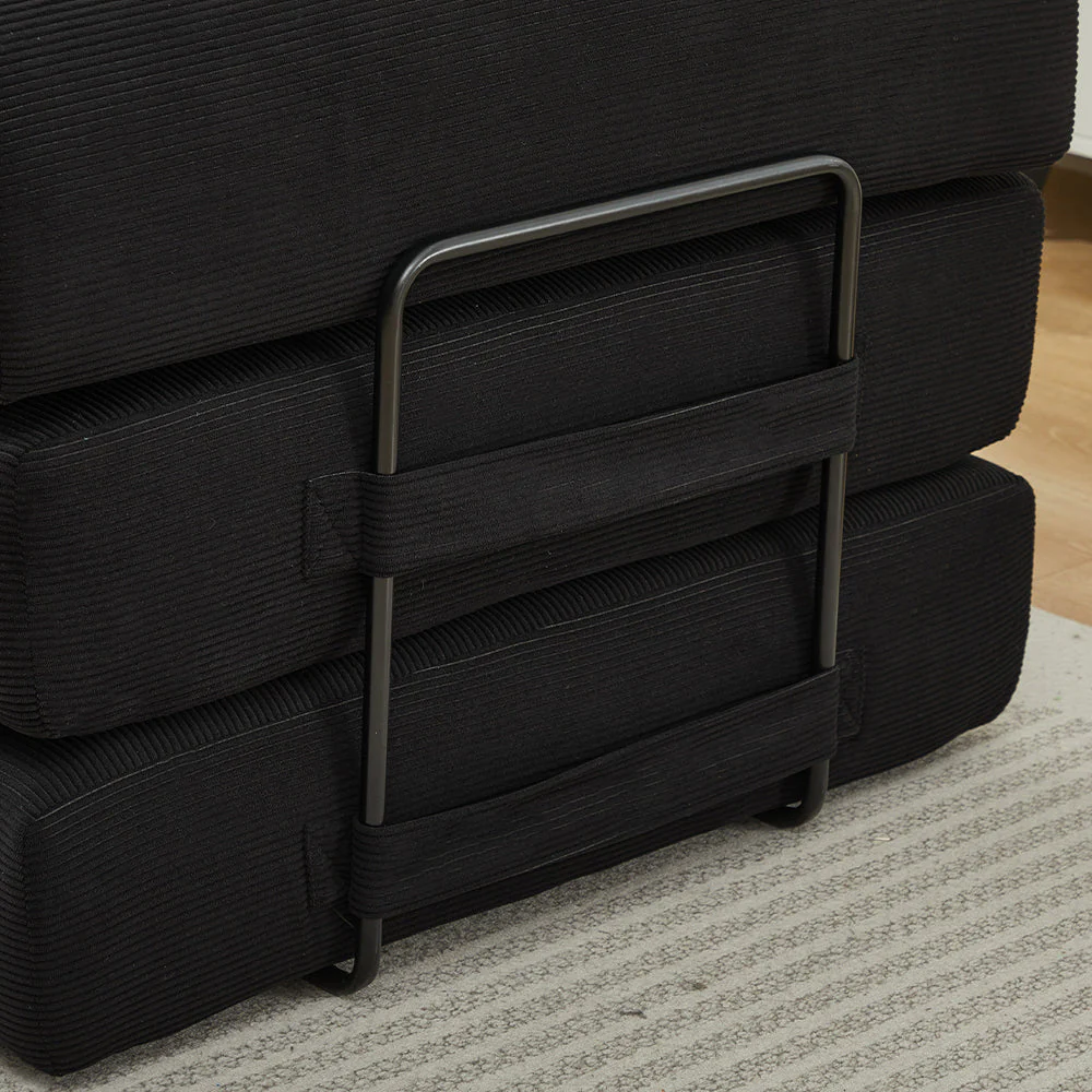 Folding Sofa Bed with Corduroy Upholstery and 2 Pillows - Image 4