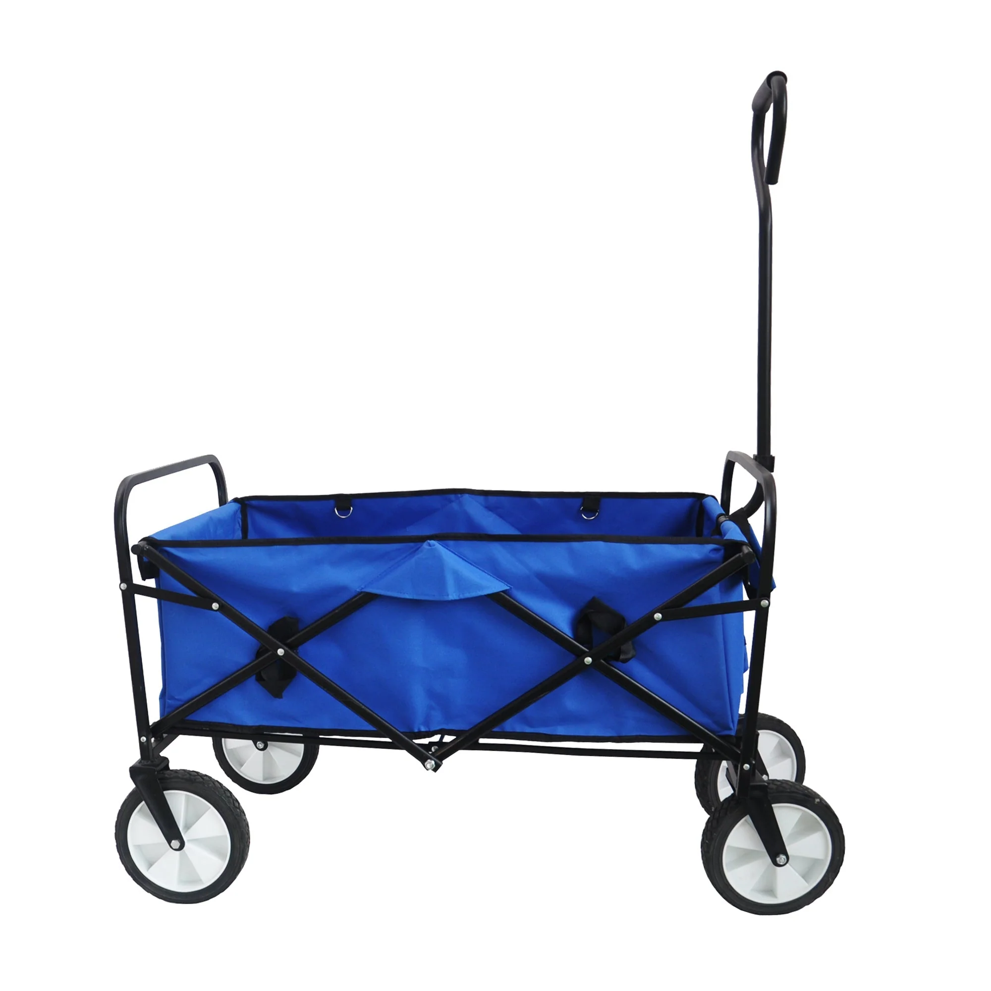 Folding Wagon Garden Shopping Beach Cart (Blue) - Image 26