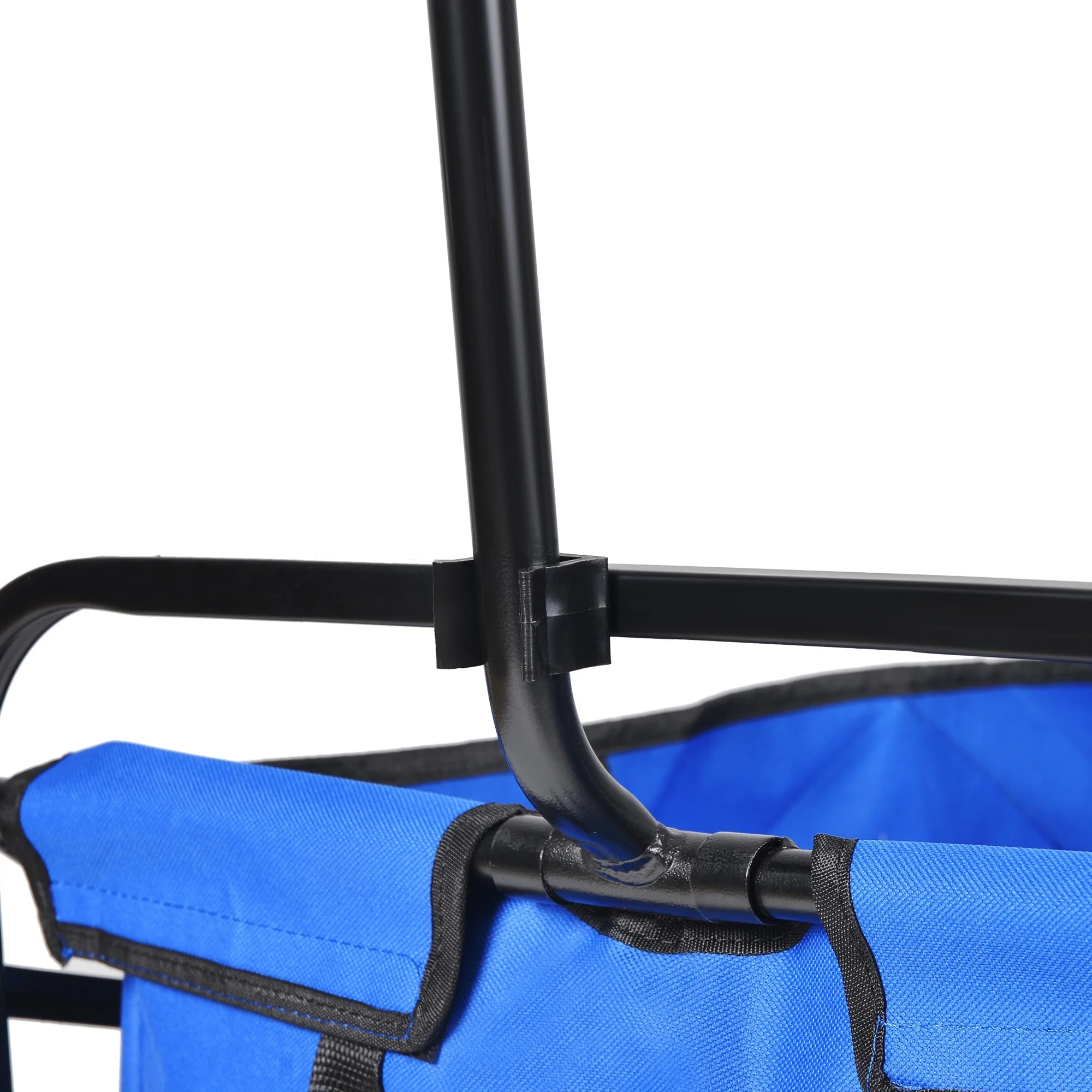 Folding Wagon Garden Shopping Beach Cart (Blue) - Image 28