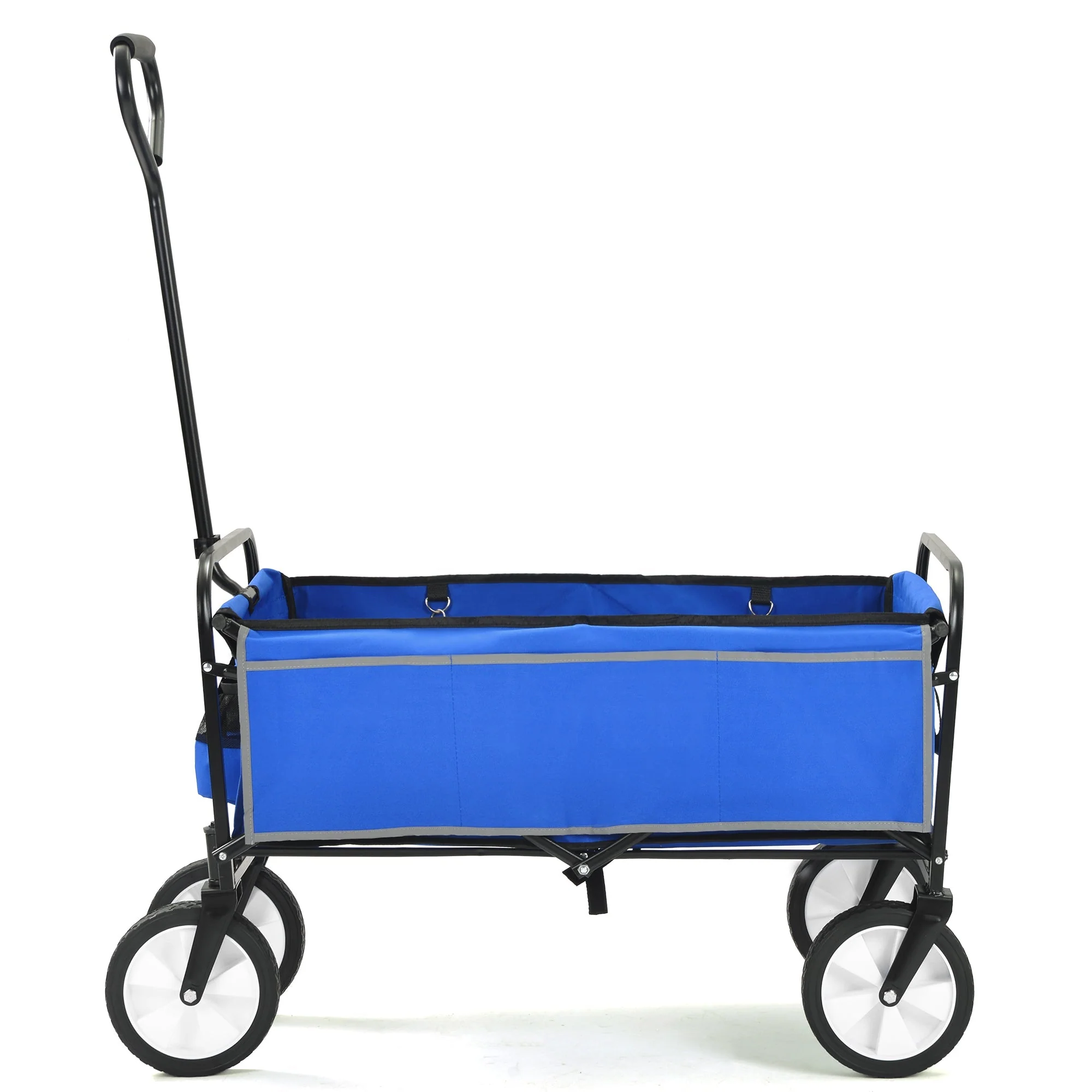 Folding Wagon Garden Shopping Beach Cart (Blue) - Image 32