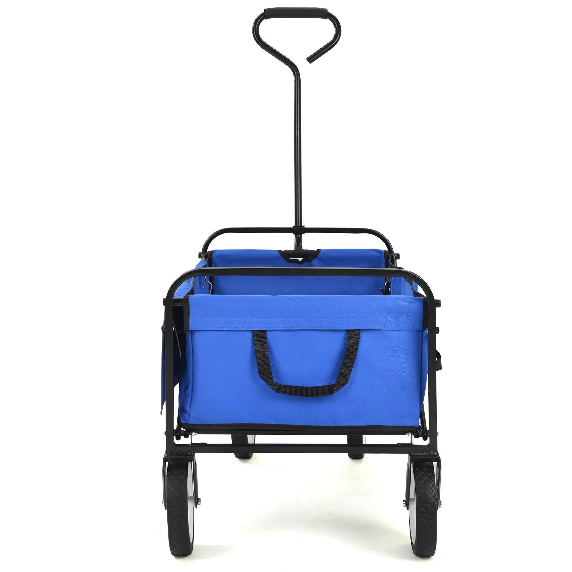 Folding Wagon Garden Shopping Beach Cart (Blue) - Image 40