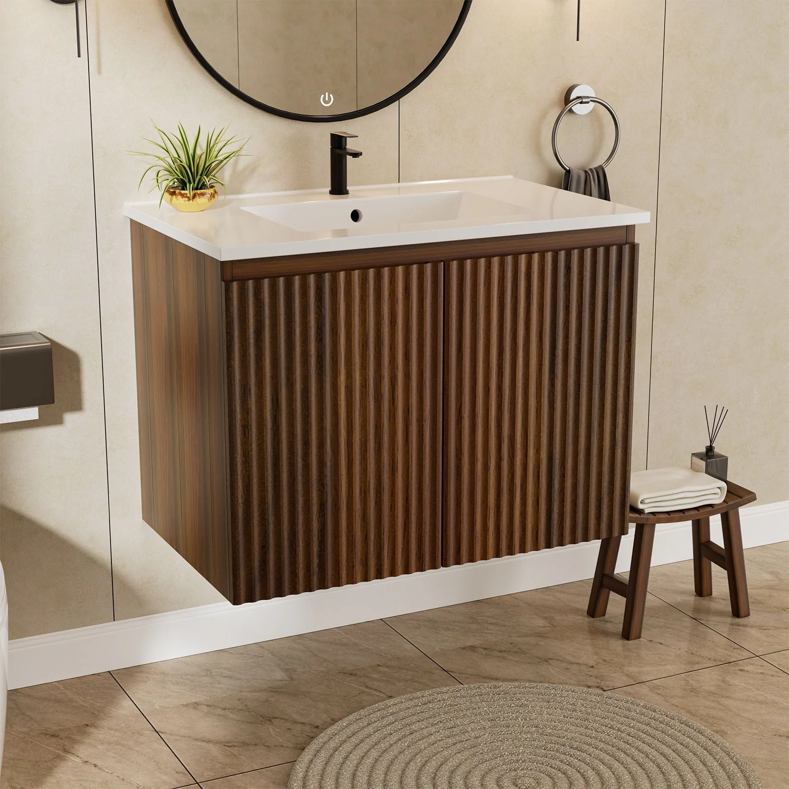 Folding Wall Cabinet With Creamic Sink - Image 4