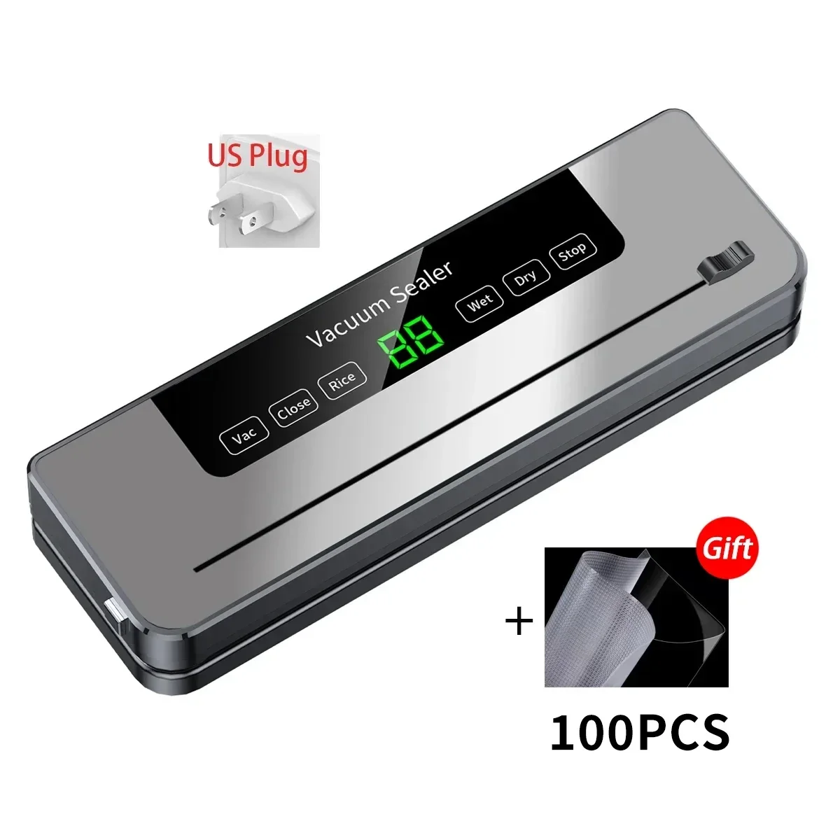 Food Vacuum Sealer Machine Wet Dry Modes with UV and Built-in Cutter for Storage - Image 12