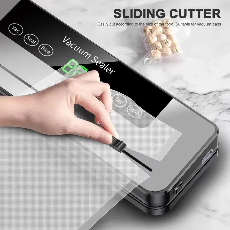 Food Vacuum Sealer Machine Wet Dry Modes with UV and Built-in Cutter for Storage - Image 3