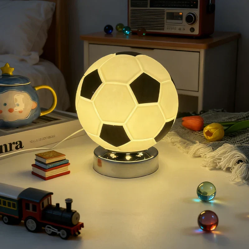 Football Table Lamp LED Desk Light Sports Bedroom Nightstand Home Decor - Image 2