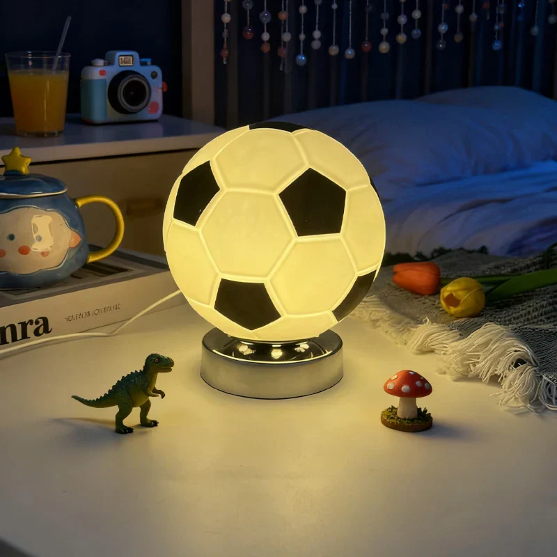 Football Table Lamp LED Desk Light Sports Bedroom Nightstand Home Decor - Image 5
