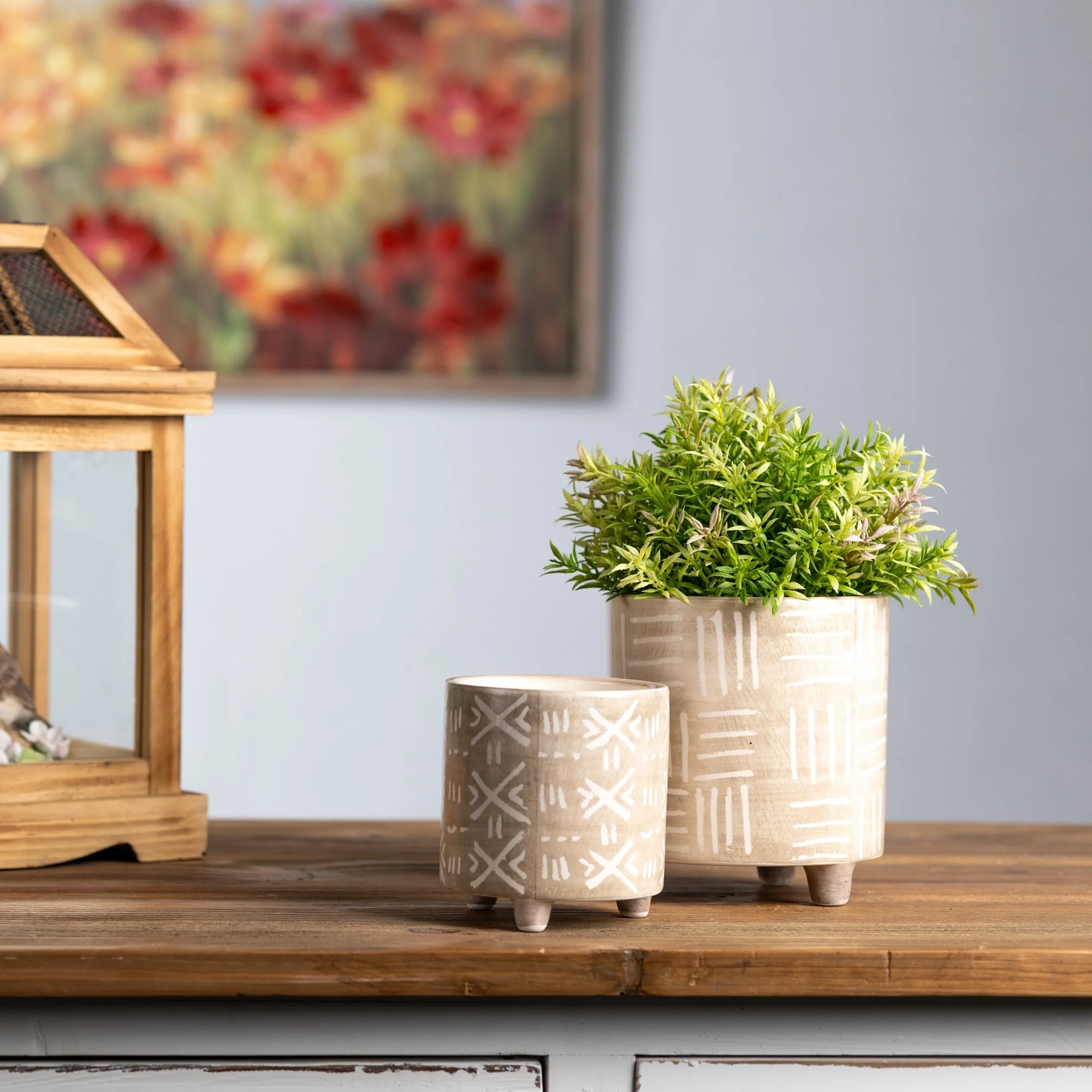 Footed Stone Planter (Set of 2) - Image 2