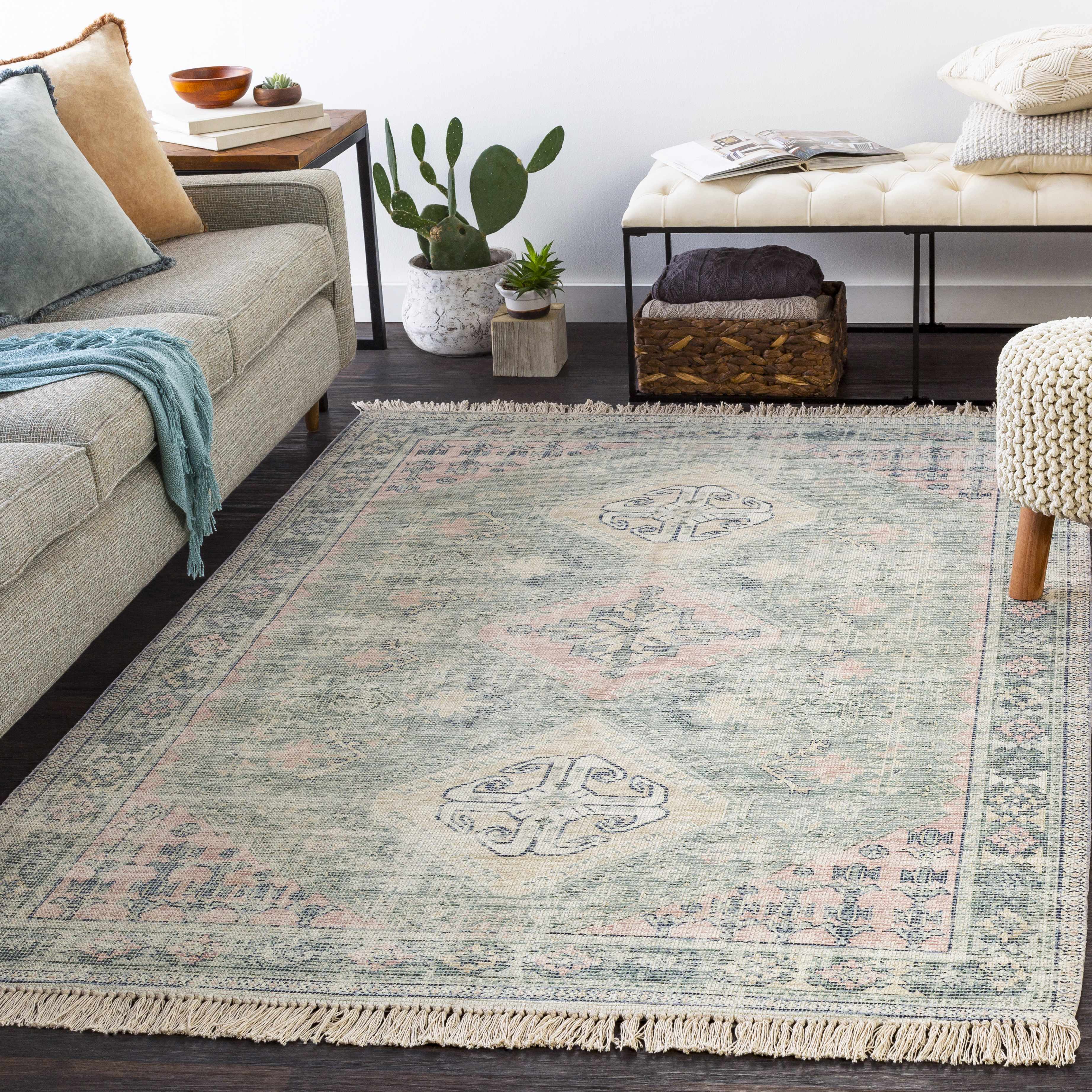 Foraker Sage Green Cotton Rug - Image 5