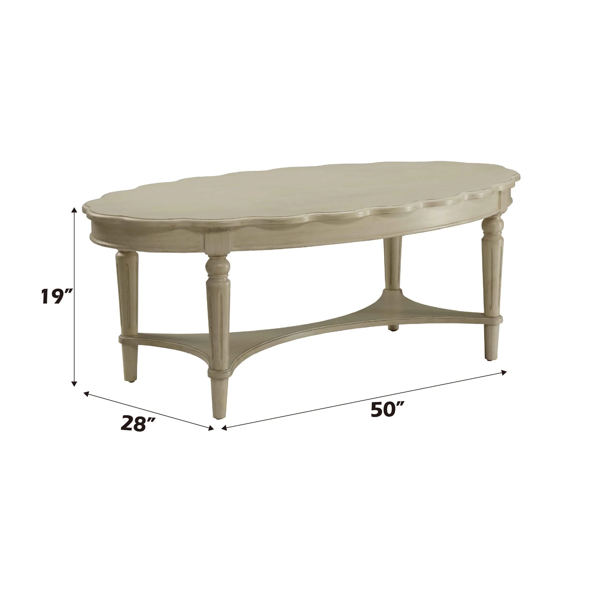 Fordon - French Antique Coffee Table - Ivory - Image 3