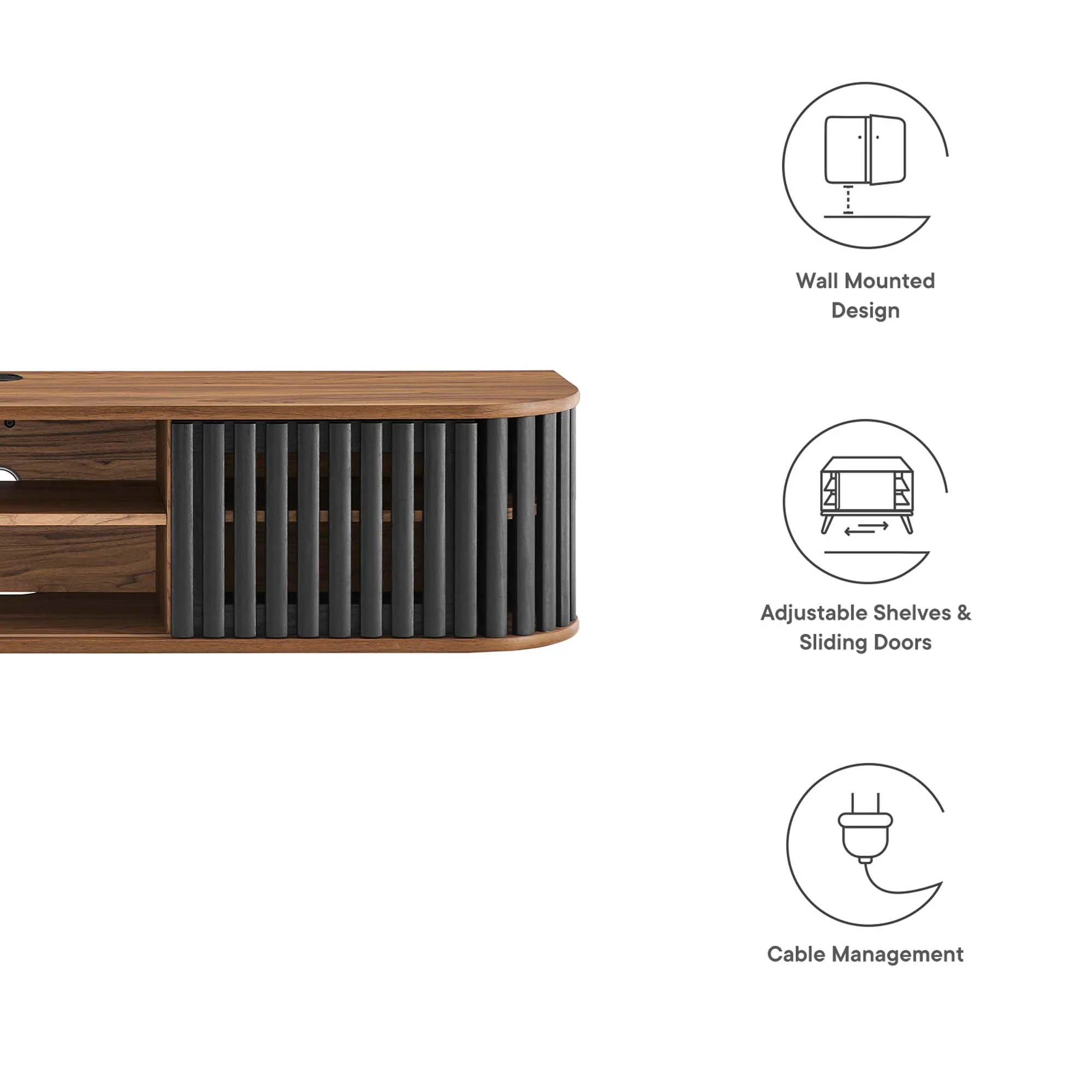 Fortitude 63" Wall-Mounted TV Stand by Modway - Image 3