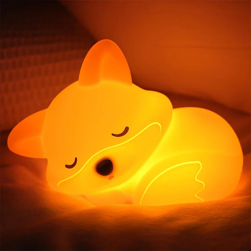 Fox Night Light Squishy LED Nursery Lamp Dimmable USB Rechargeable Baby Nightlight - Image 7
