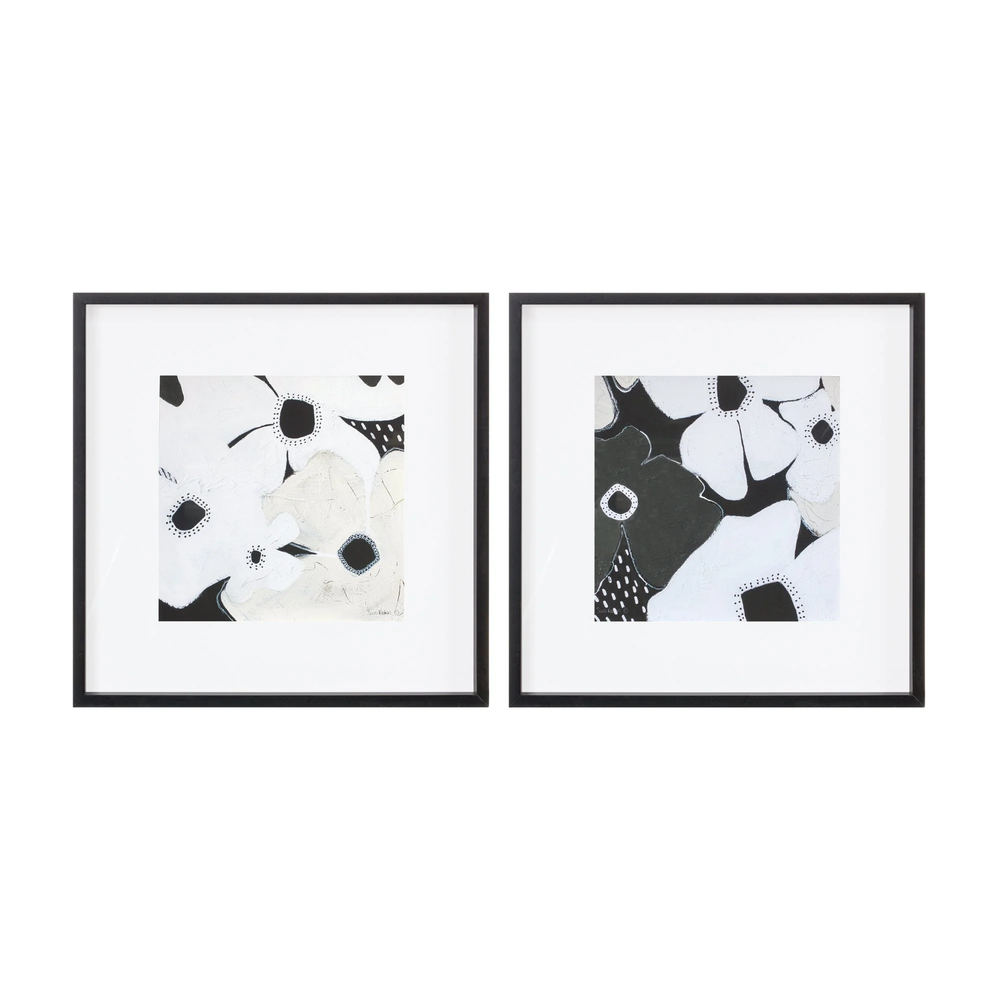 Framed anemone floral print (set of 2)