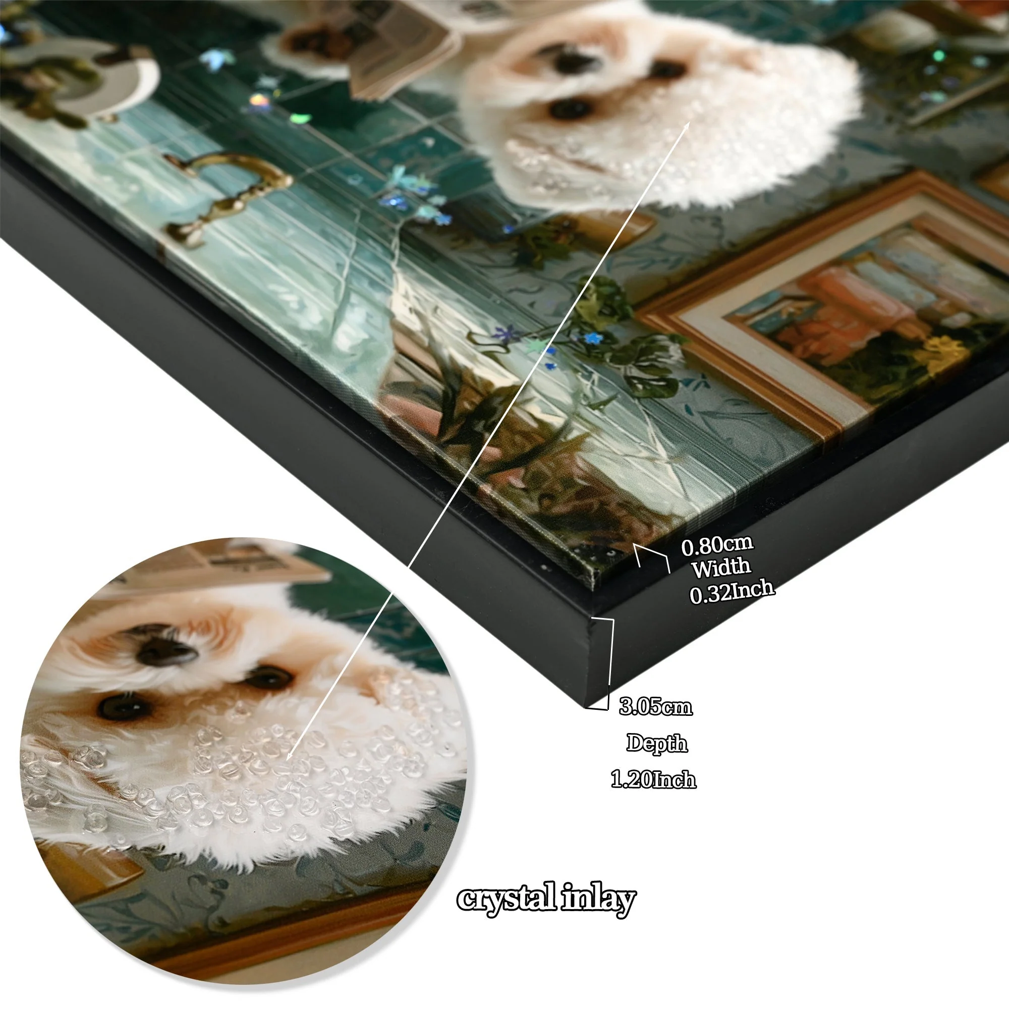 Framed Bathroom Decor, Cute Puppy Wall Art in Picture Frame, Funny Bathroom Wall Art Signs, 3D Canvas Print Ready to Hang (Framed,12''x16'') - Image 4